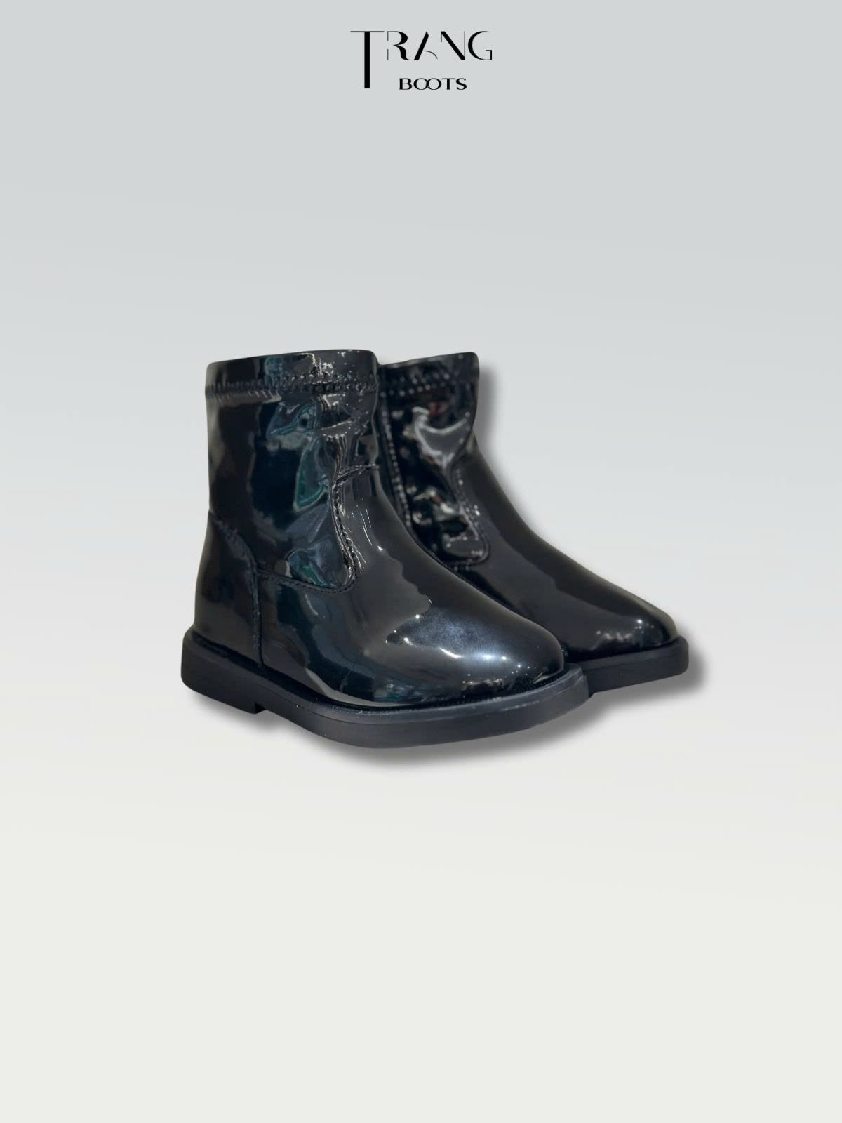 BOOTS TRẺ EM DA BÓNG MÀU ĐEN