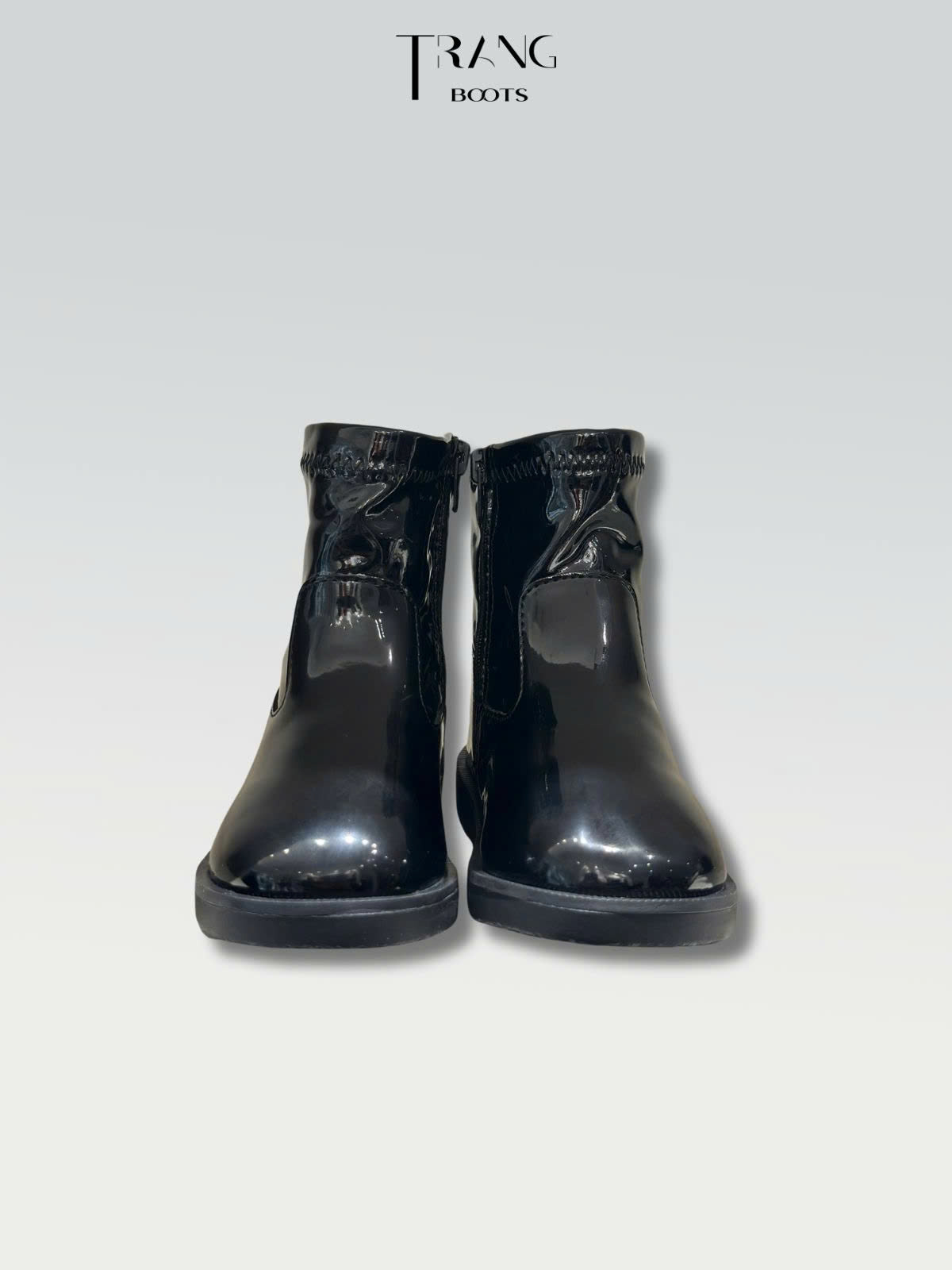 BOOTS TRẺ EM DA BÓNG MÀU ĐEN