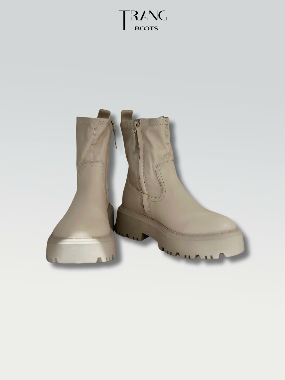 BOOTS TRẺ EM DA MỜ MÀU KEM