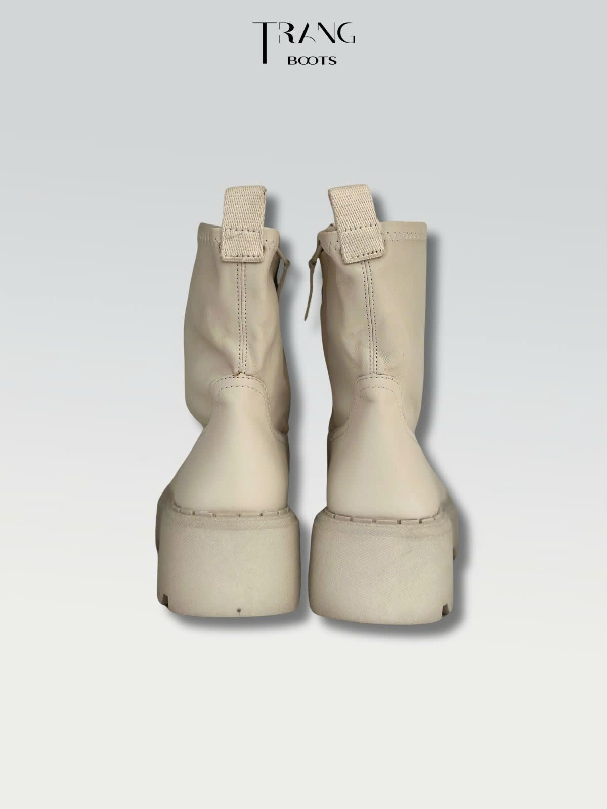 BOOTS TRẺ EM DA MỜ MÀU KEM