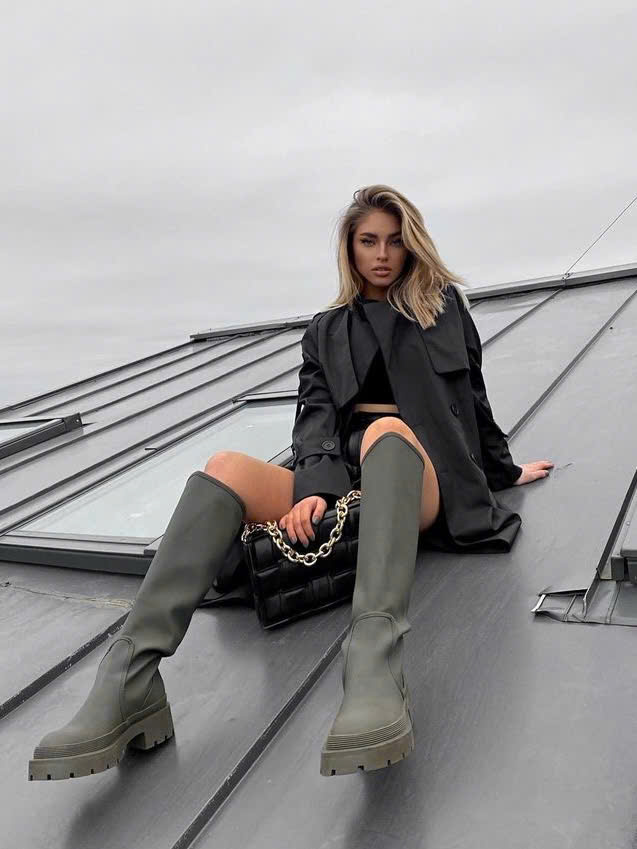 FASHION RUBBERISED BOOTS - BOOTS ỦNG GỐI THỜI TRANG CAO SU