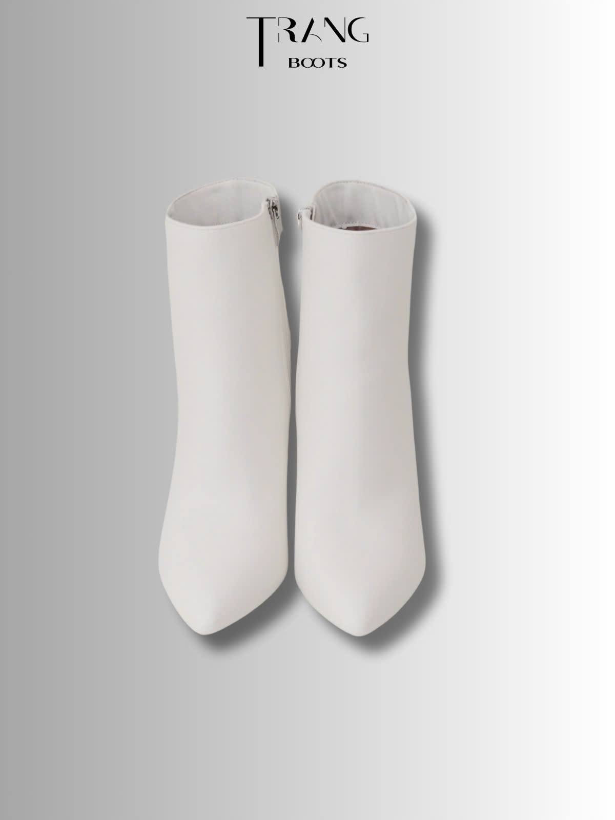 ANKLE BOOTS WHITE - BOOTS CỔ NGẮN GÓT TRỤ MÀU TRẮNG