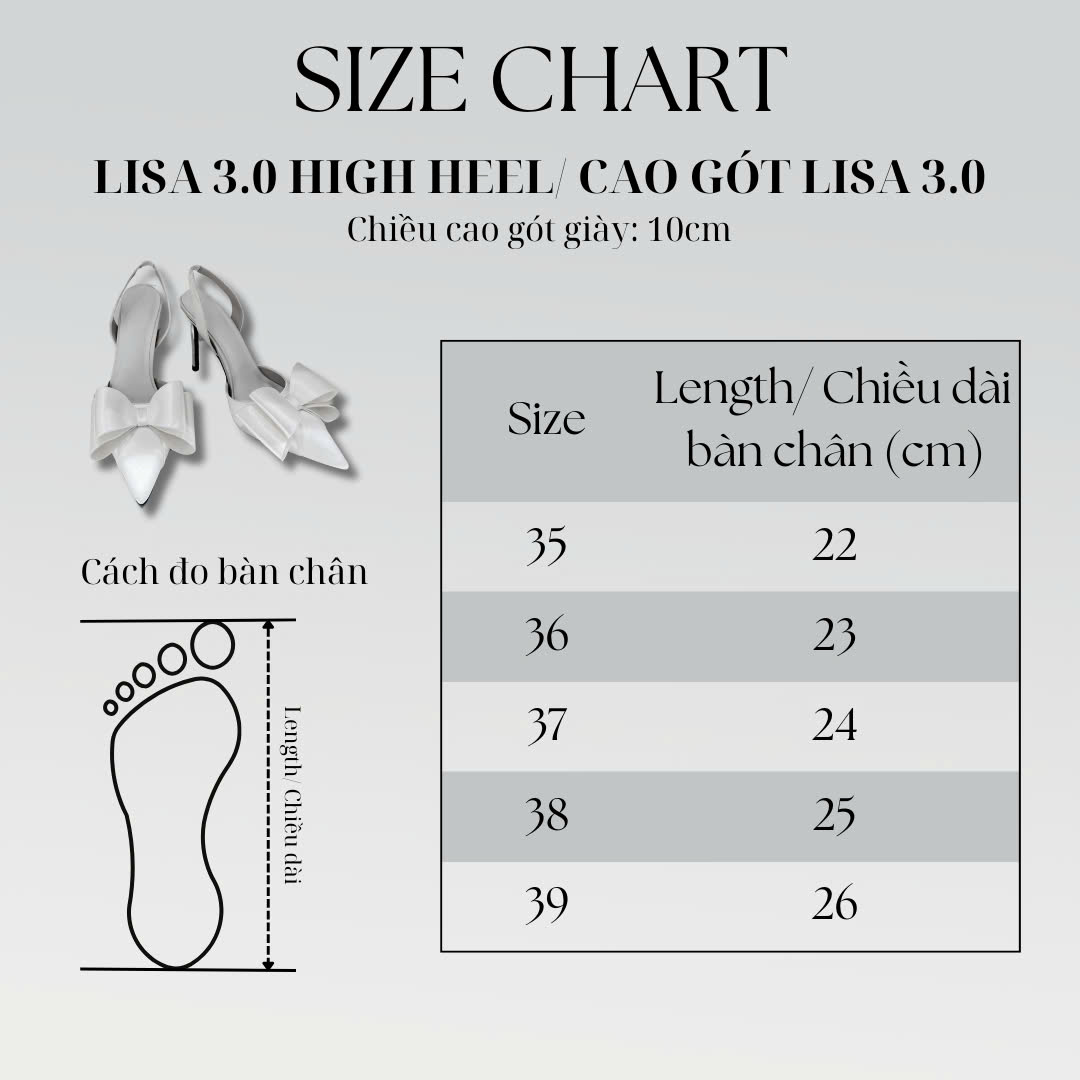 GIÀY CAO GÓT MŨI NHỌN PHỐI NƠ TRẮNG SANG TRỌNG GÓT 10CM LISA PHIÊN BẢN 3.0