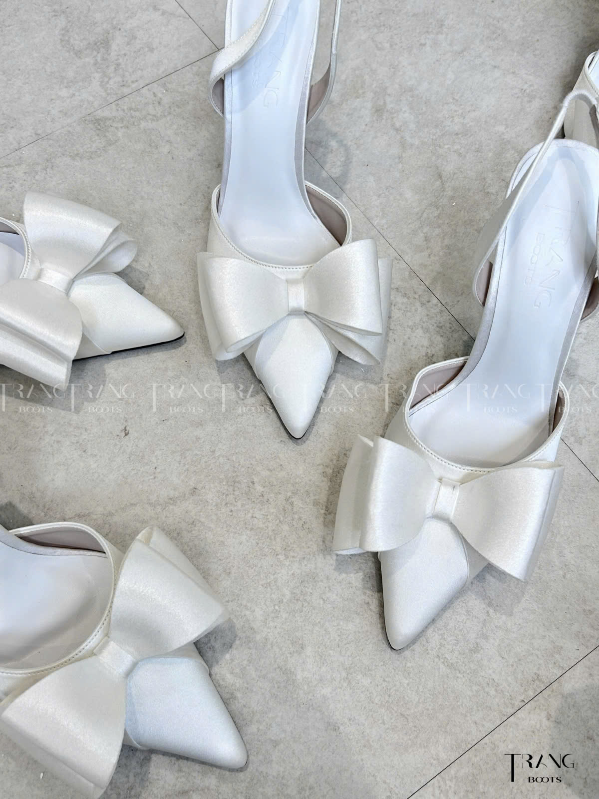 GIÀY CAO GÓT MŨI NHỌN PHỐI NƠ TRẮNG SANG TRỌNG GÓT 10CM LISA PHIÊN BẢN 3.0