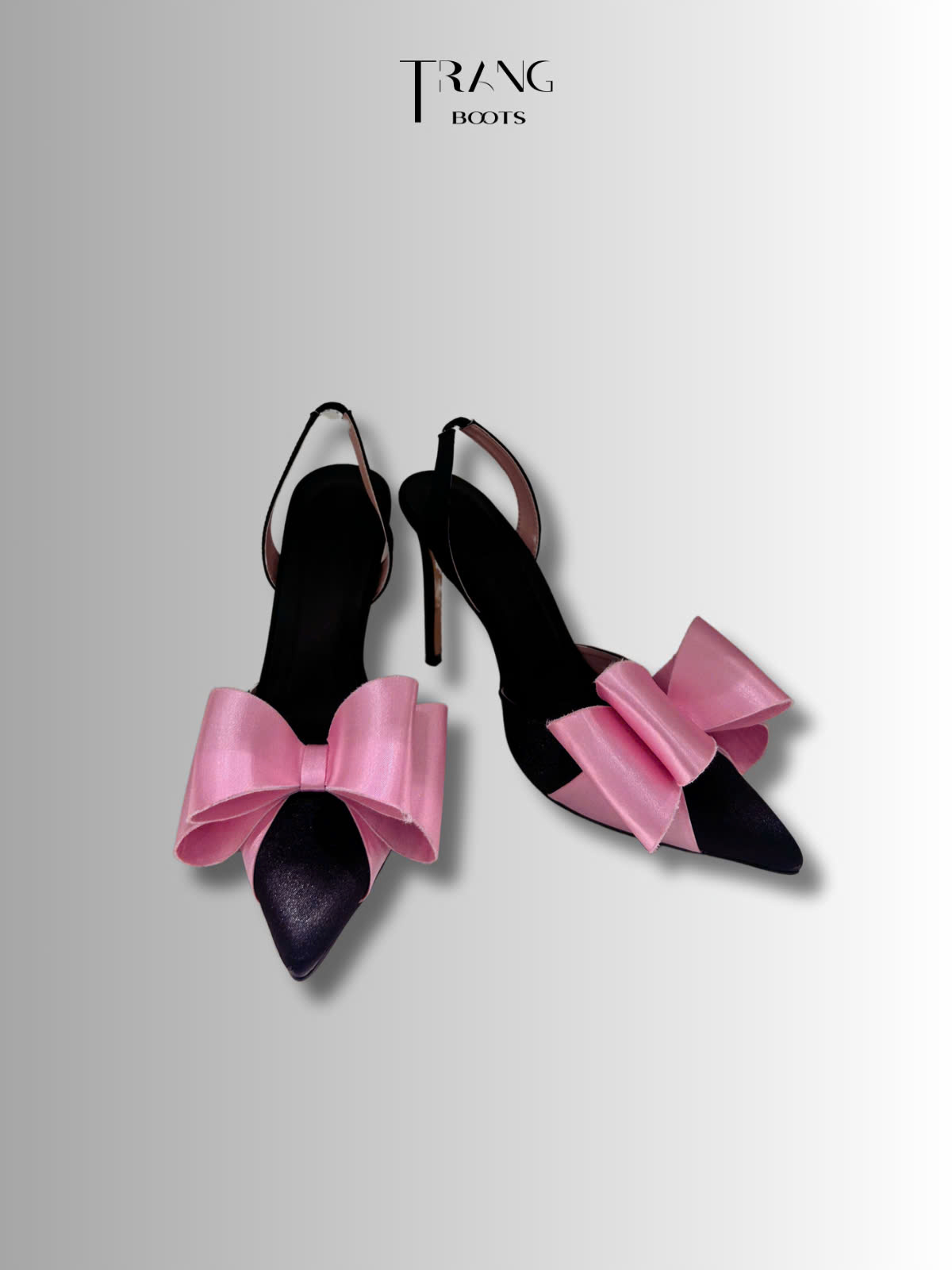 GIÀY CAO GÓT MŨI NHỌN PHỐI NƠ HỒNG SANG TRỌNG GÓT 10CM LISA PHIÊN BẢN 3.0