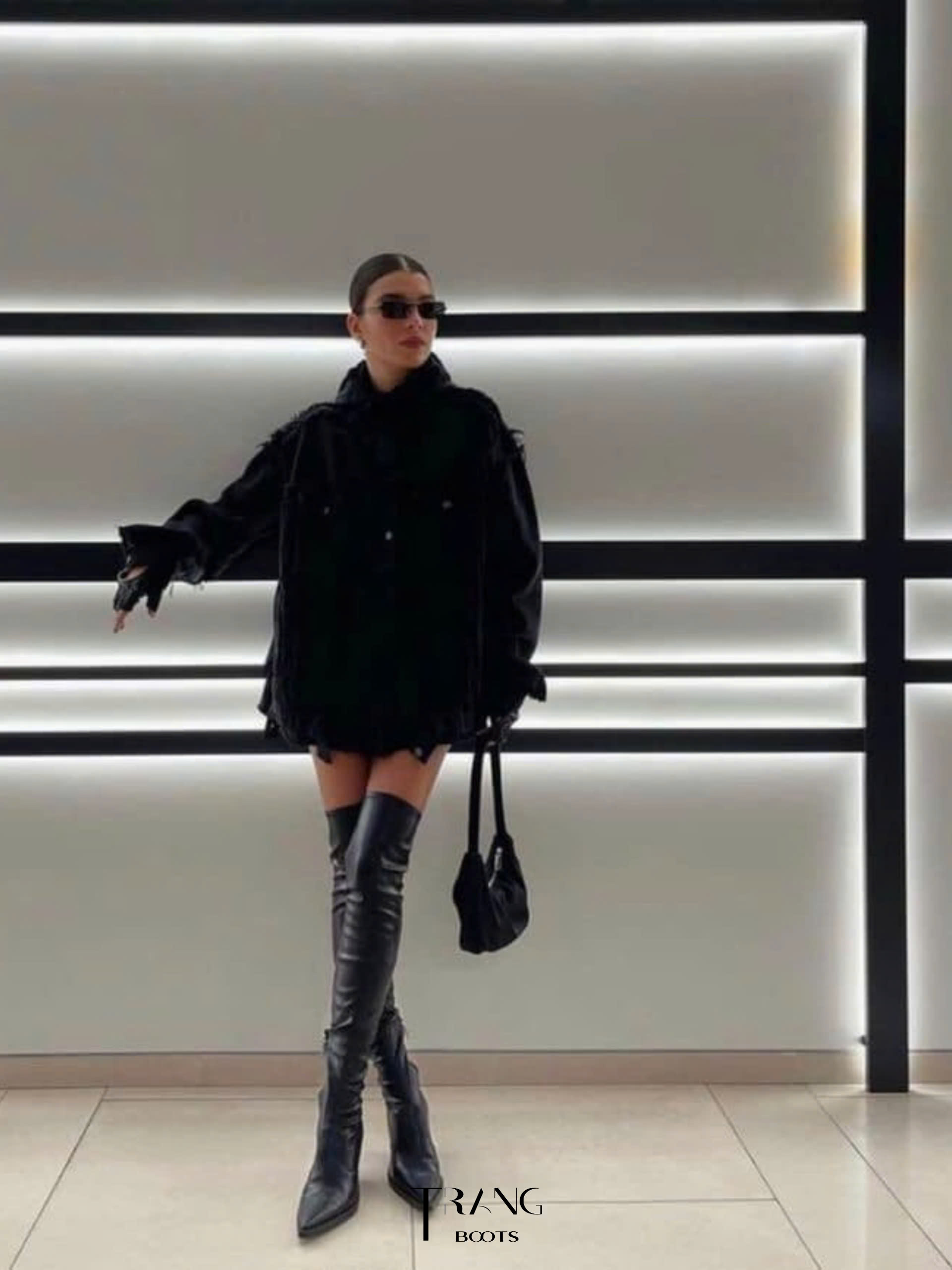 OVER KNEE BOOTS GÓT NHỌN FORM ÔM CHẤT DA CO GIÃN