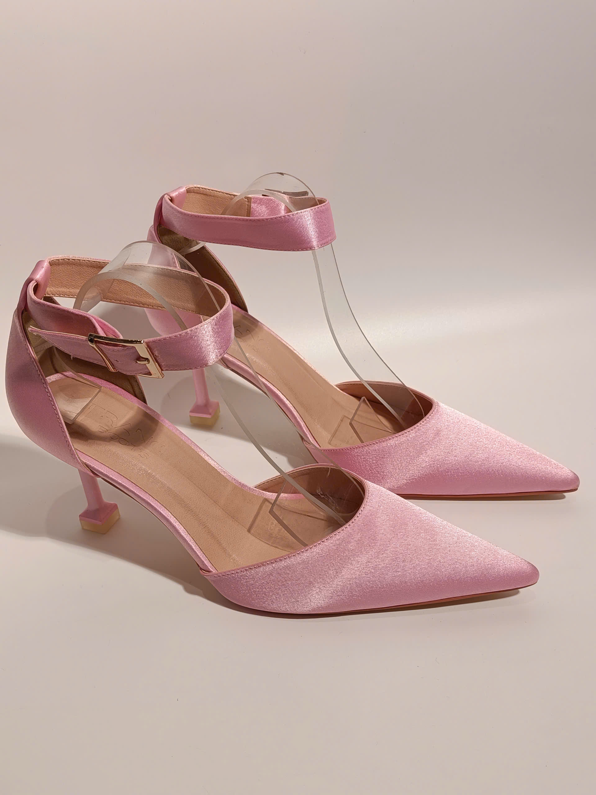 LISA HIGH-HEELS - GIÀY CAO GÓT MŨI NHỌN LỤA SATIN LISA HỒNG