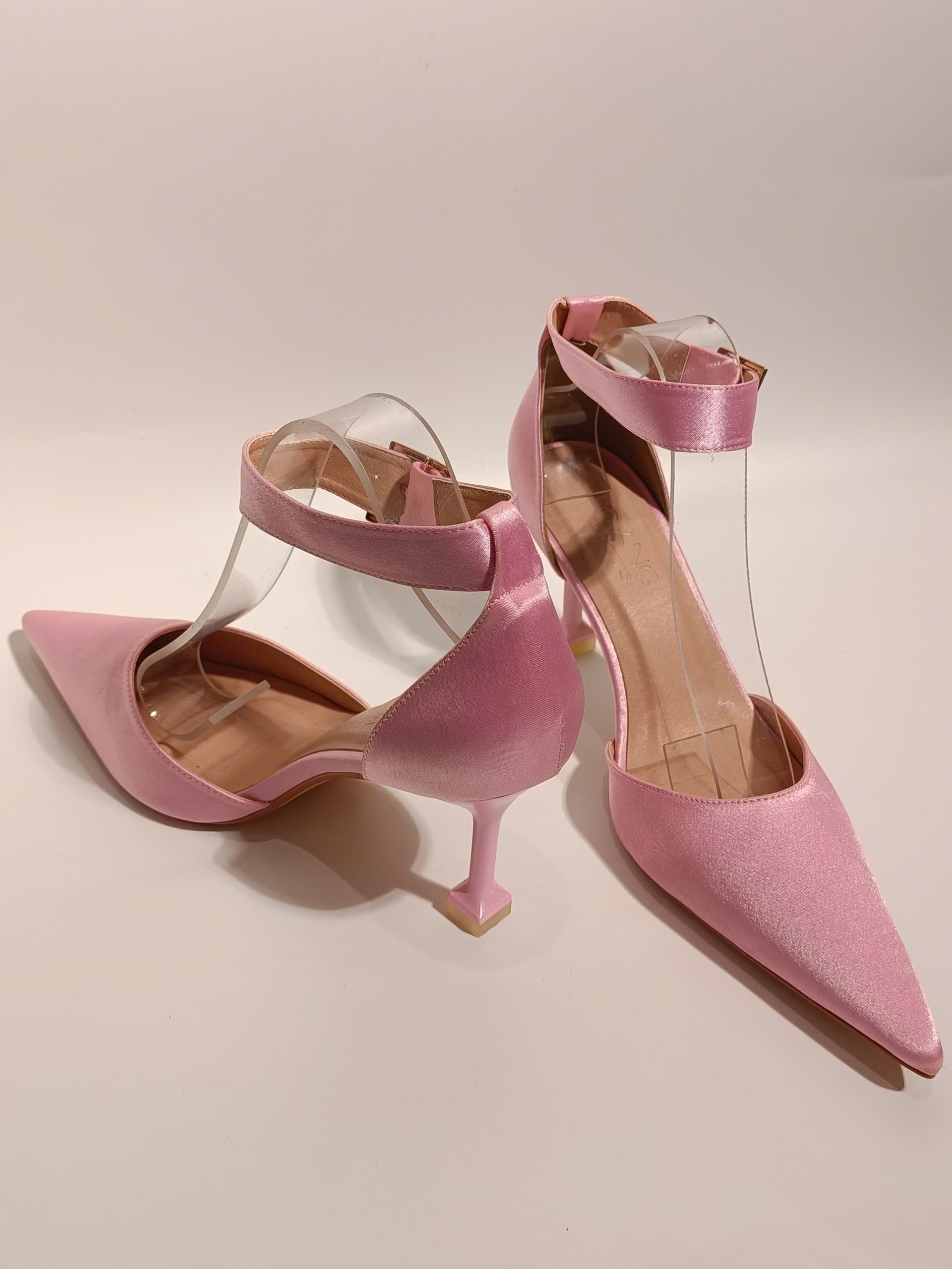 LISA HIGH-HEELS - GIÀY CAO GÓT MŨI NHỌN LỤA SATIN LISA HỒNG