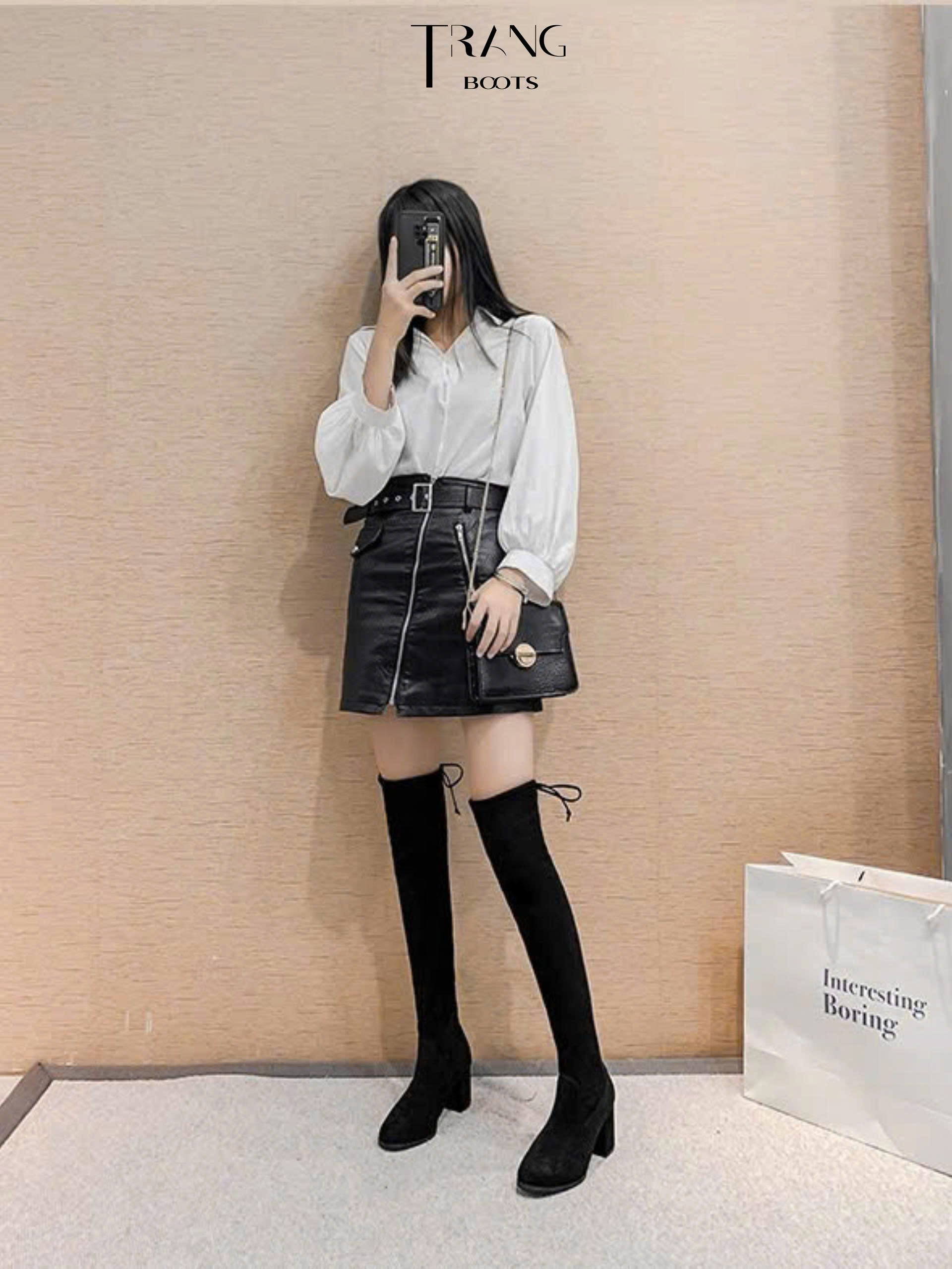 OVER KNEE BOOTS DA LỘN GÓT TRỤ 7CM