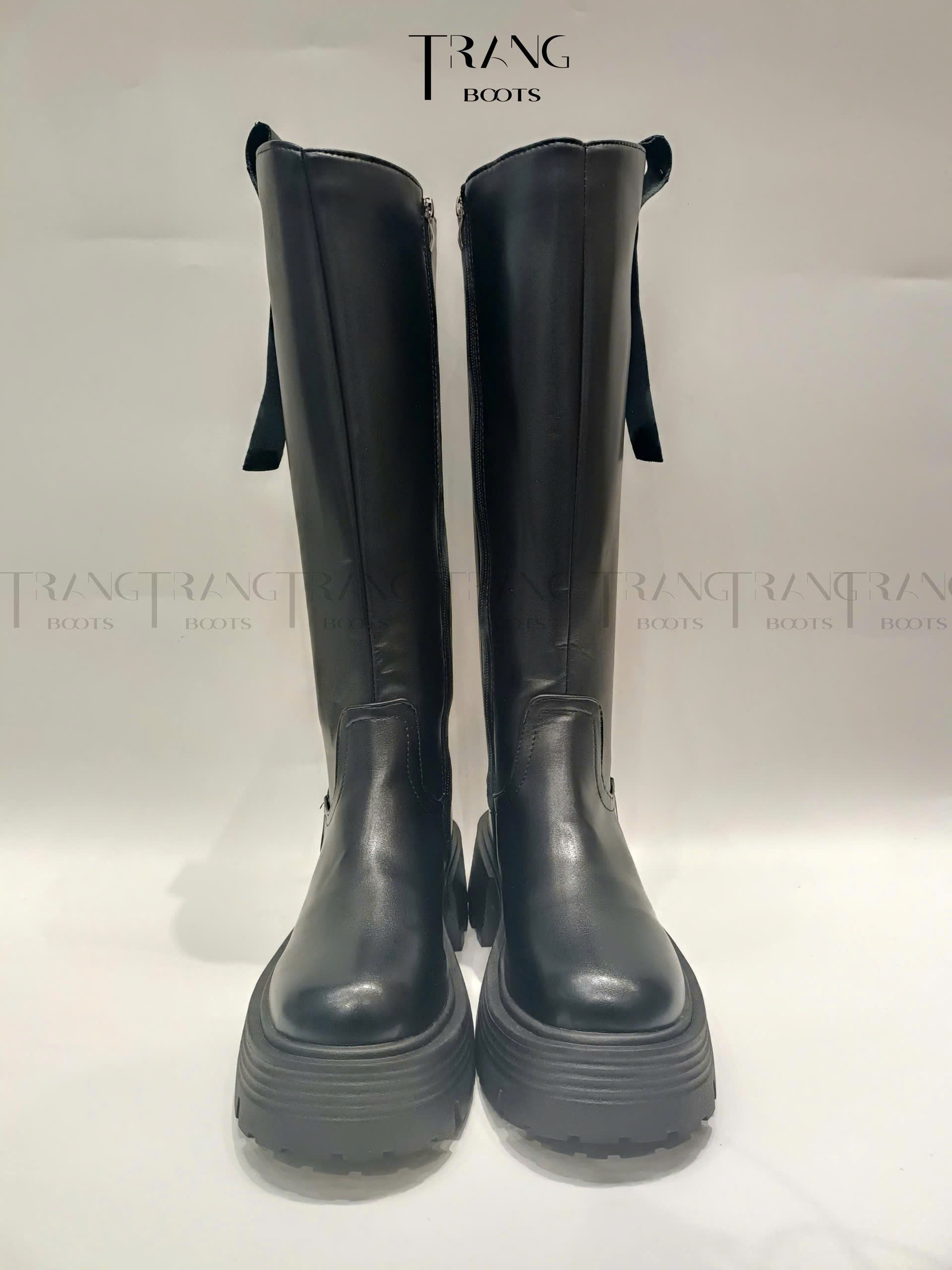 KNEE BOOTS ĐẾ DÀY CỔ XÉO