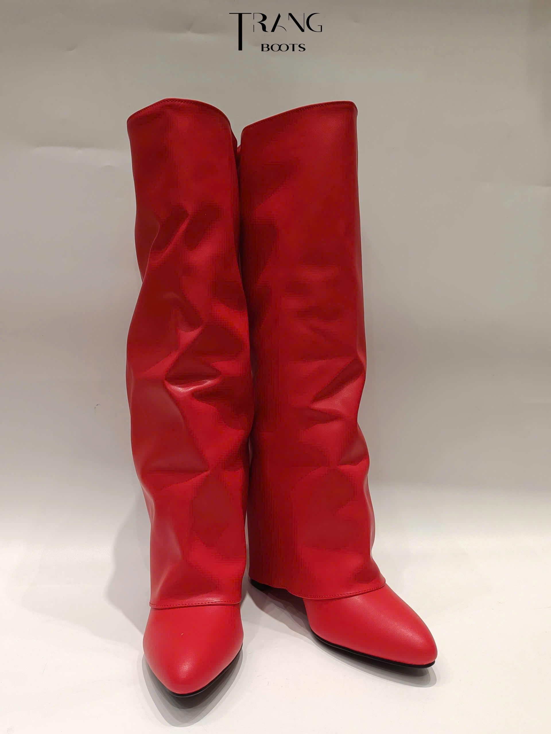 KNEE BOOTS ỐNG LẬT GÓT TRỤ