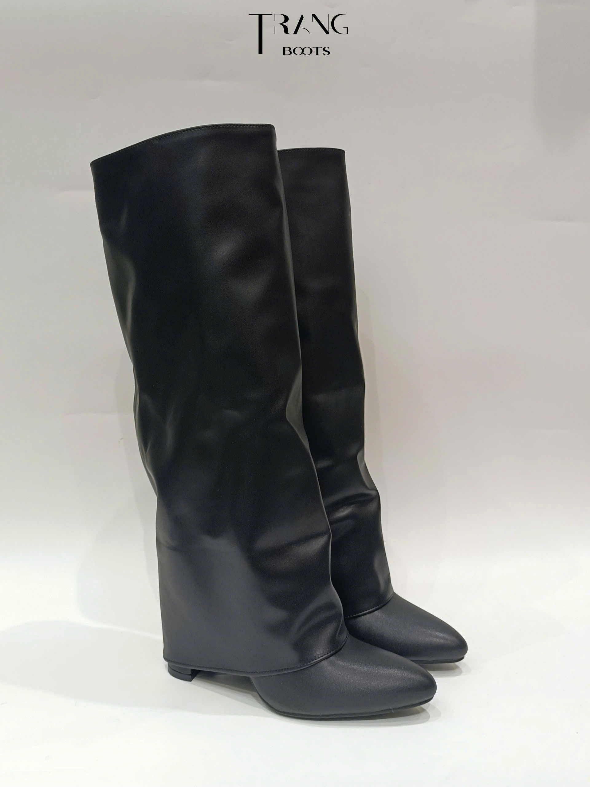 KNEE BOOTS ỐNG LẬT GÓT TRỤ