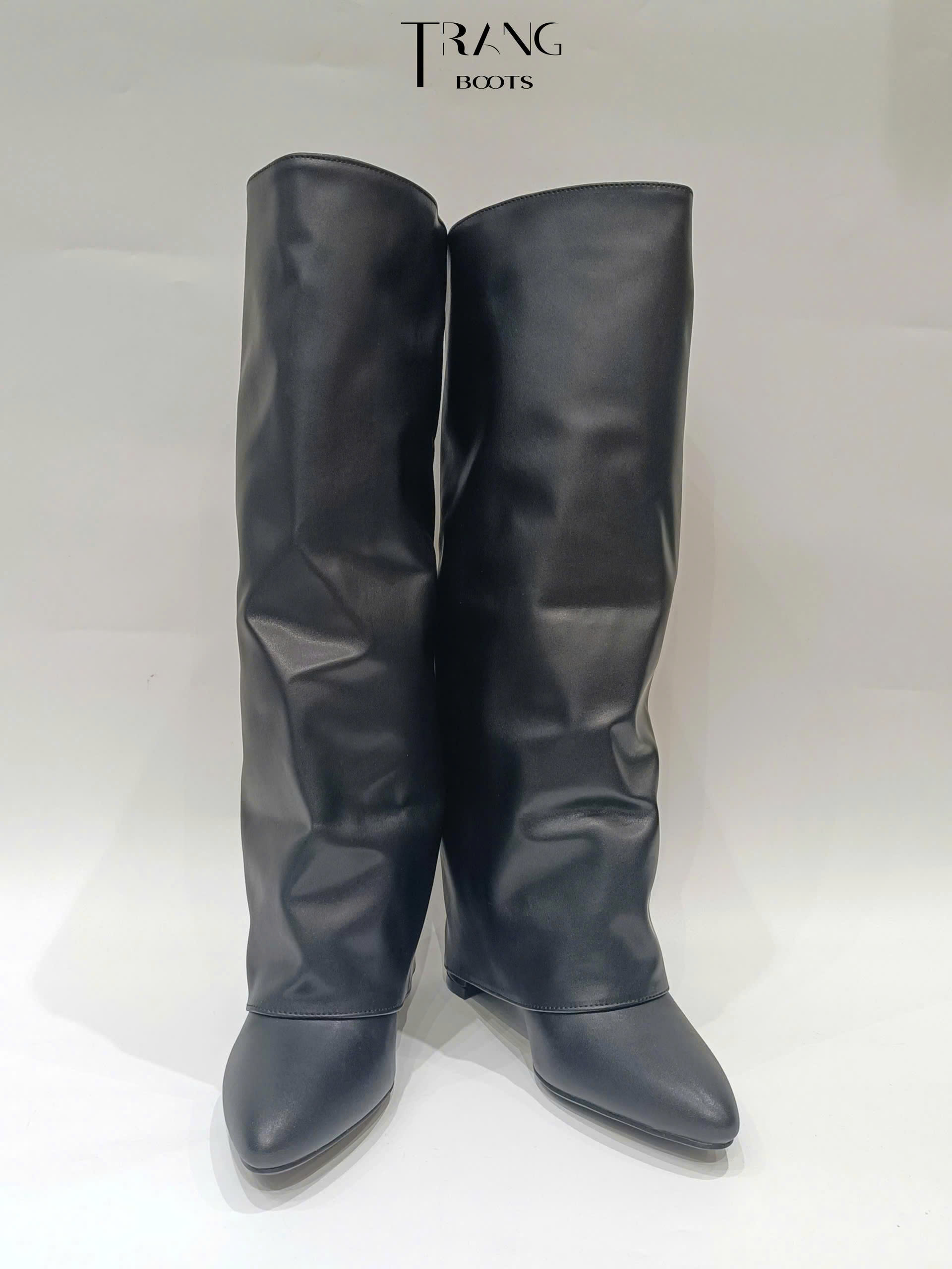 KNEE BOOTS ỐNG LẬT GÓT TRỤ