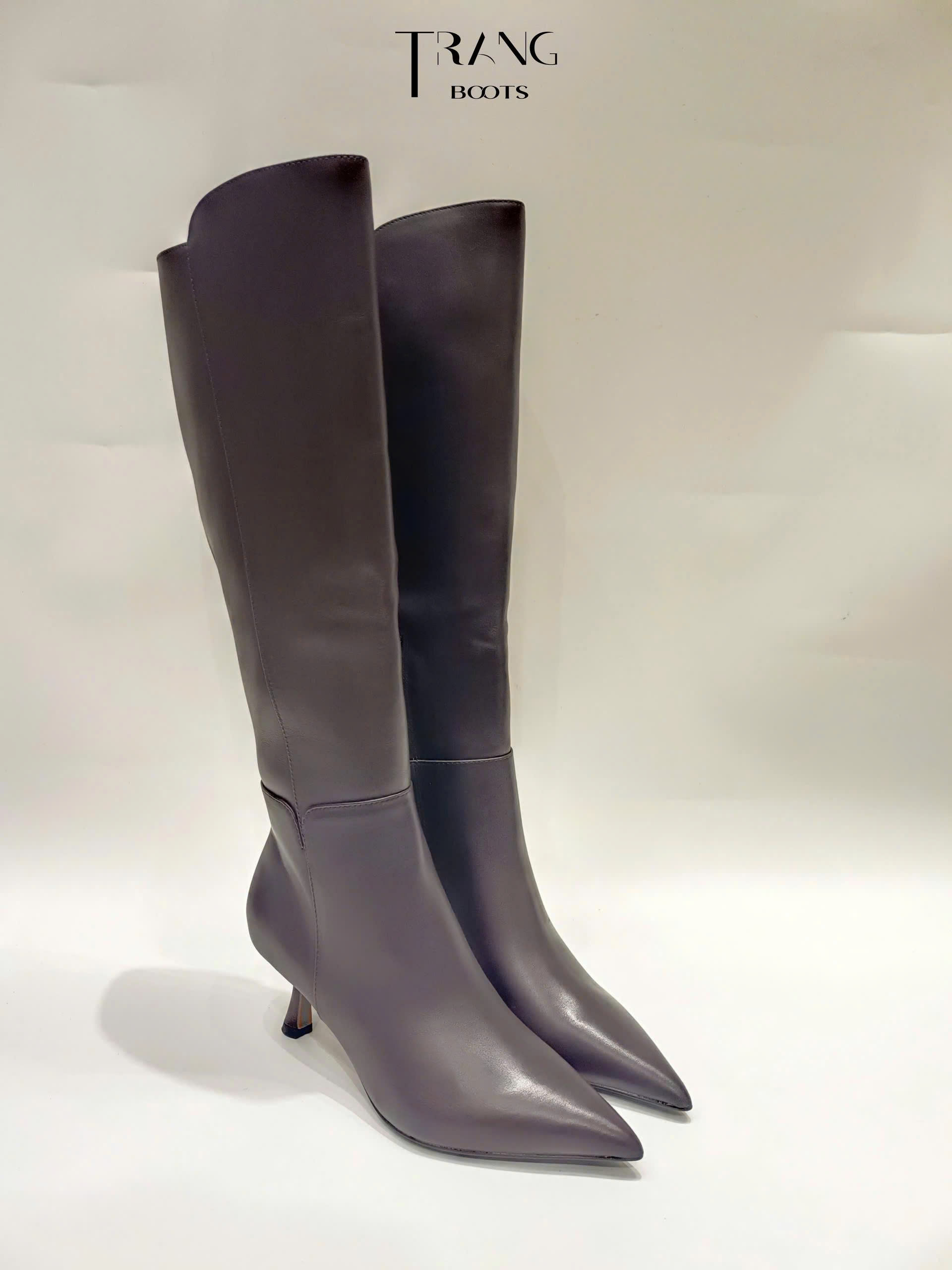 SAM EDELMAN TAYLIN LEATHER KNEE HIGH BOOTS - TAUPE- BOOTS CỔ CAO DA THẬT GÓT NHỌN 6CM