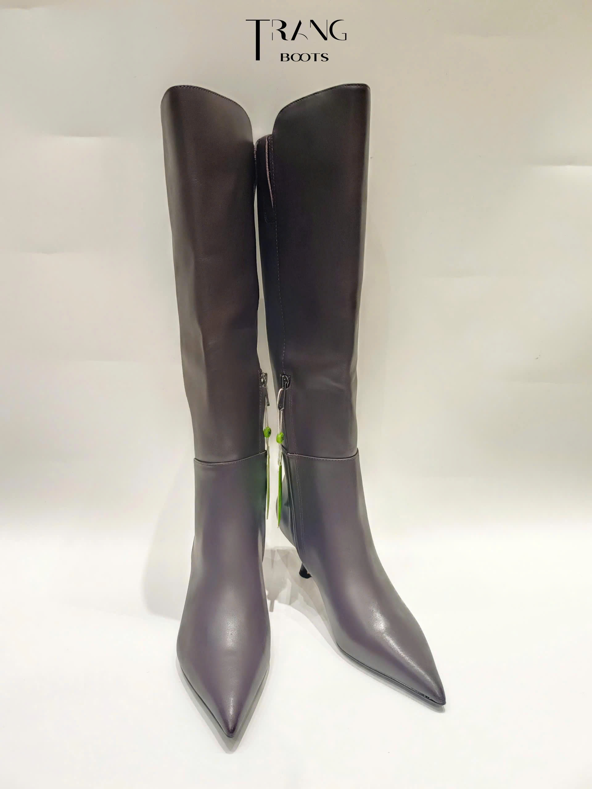 SAM EDELMAN TAYLIN LEATHER KNEE HIGH BOOTS - TAUPE- BOOTS CỔ CAO DA THẬT GÓT NHỌN 6CM