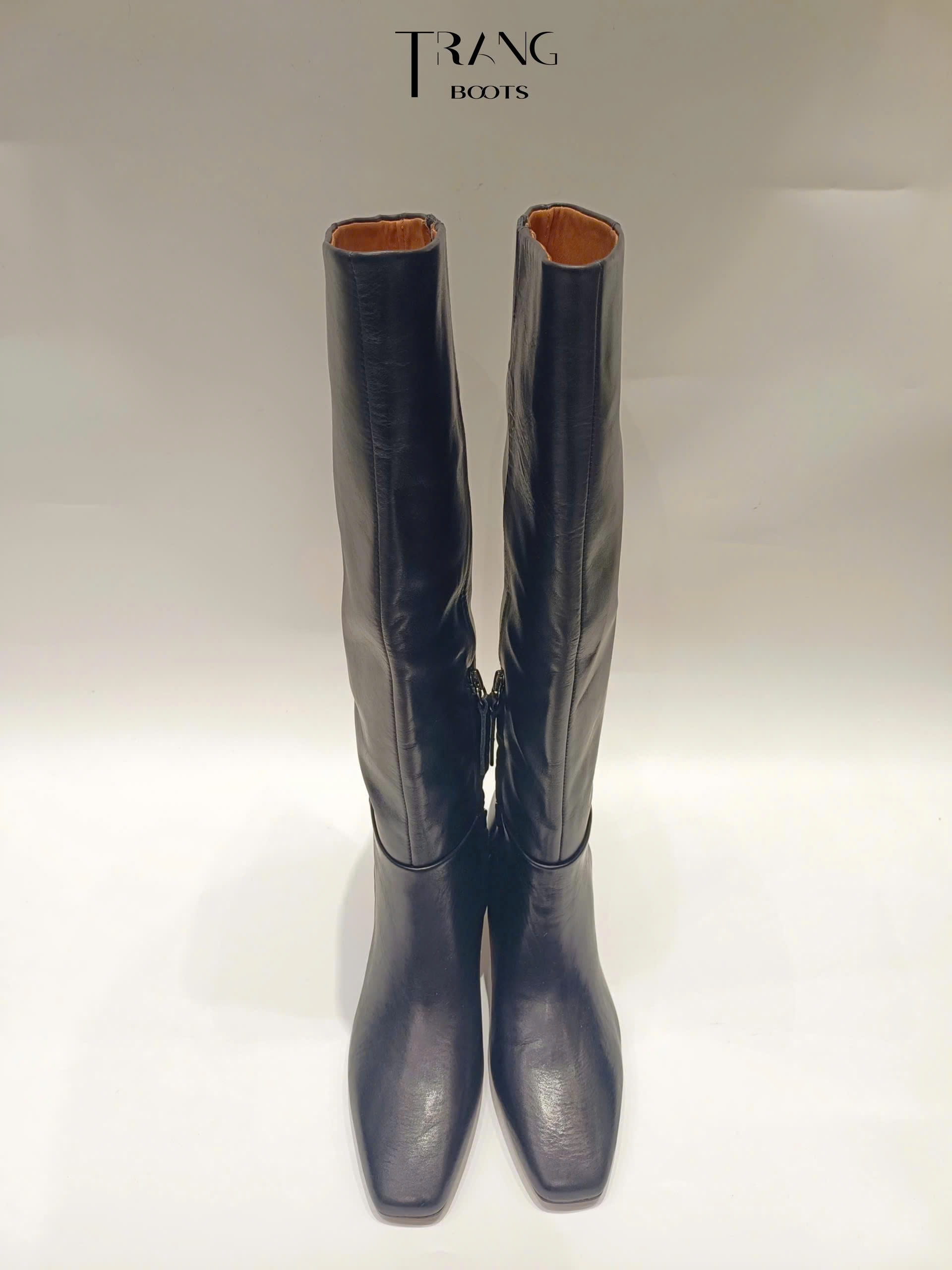 FRANCO SARCO TIMMY KNEE HIGH BOOTS - BLACK - BOOTS GỐI DA THẬT MŨI THON 6CM
