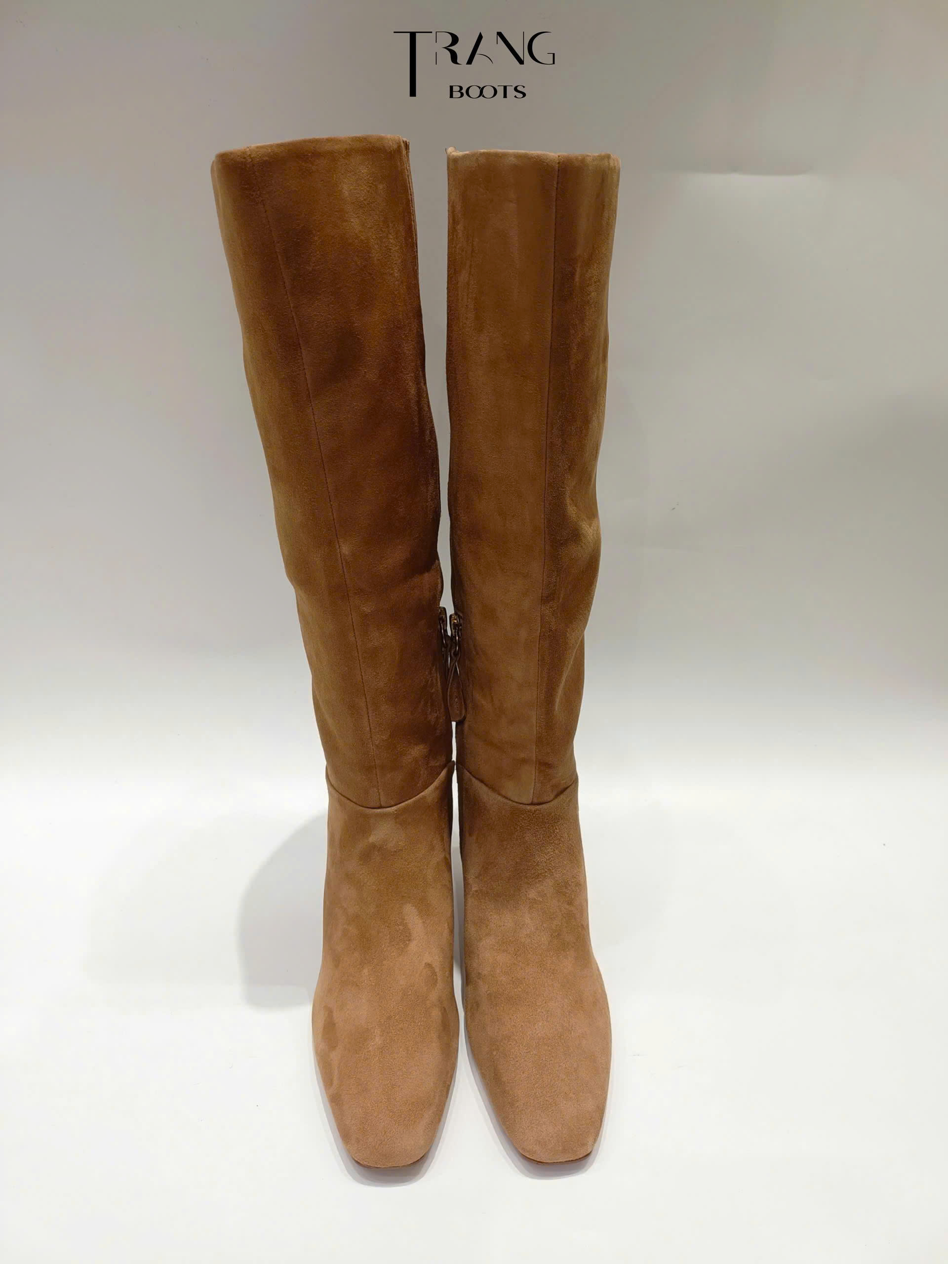 FRANCO SARCO TIMMY KNEE HIGH BOOTS - BROWN - BOOTS GỐI DA THẬT MŨI THON 6CM