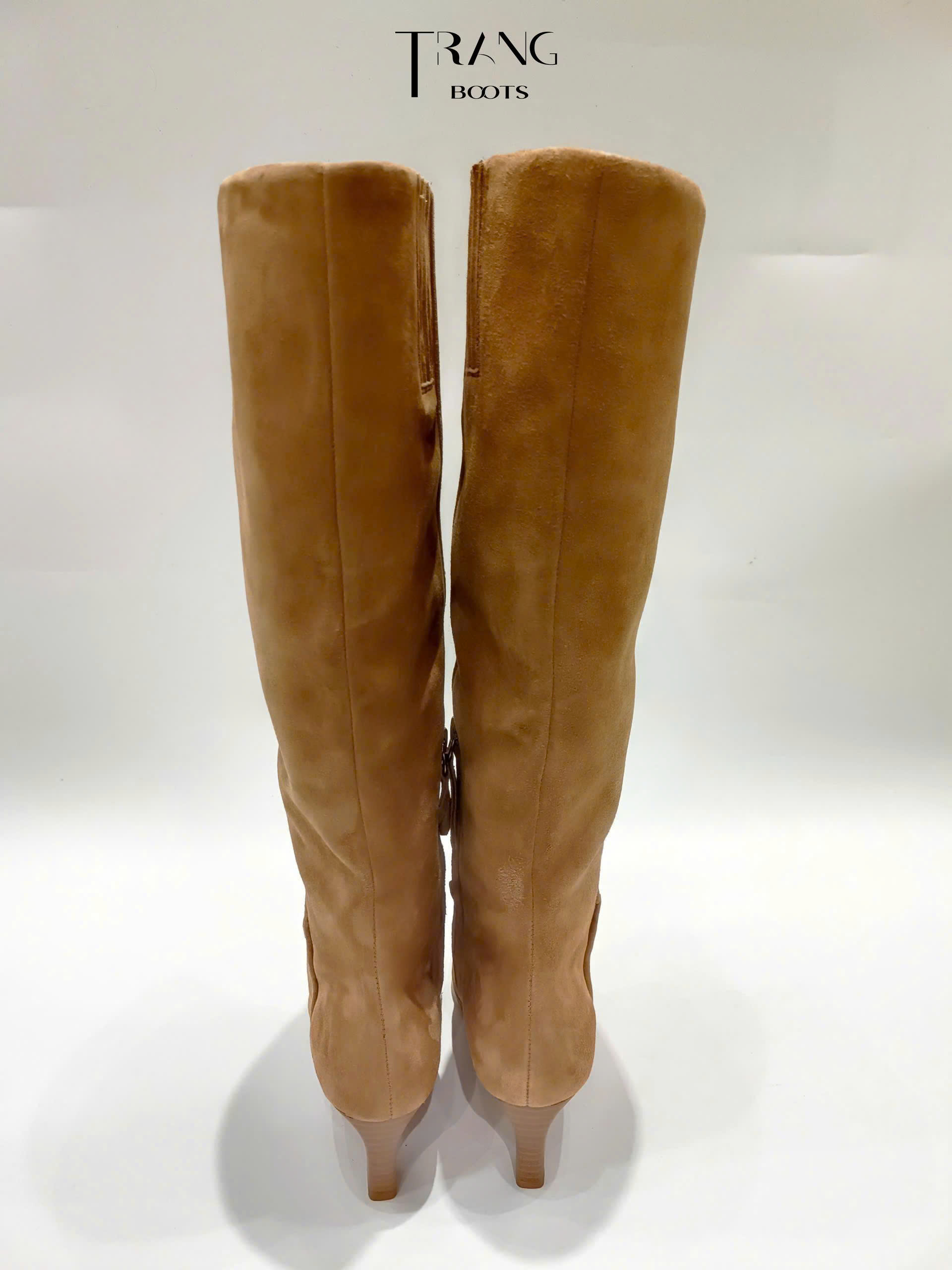 FRANCO SARCO TIMMY KNEE HIGH BOOTS - BROWN - BOOTS GỐI DA THẬT MŨI THON 6CM