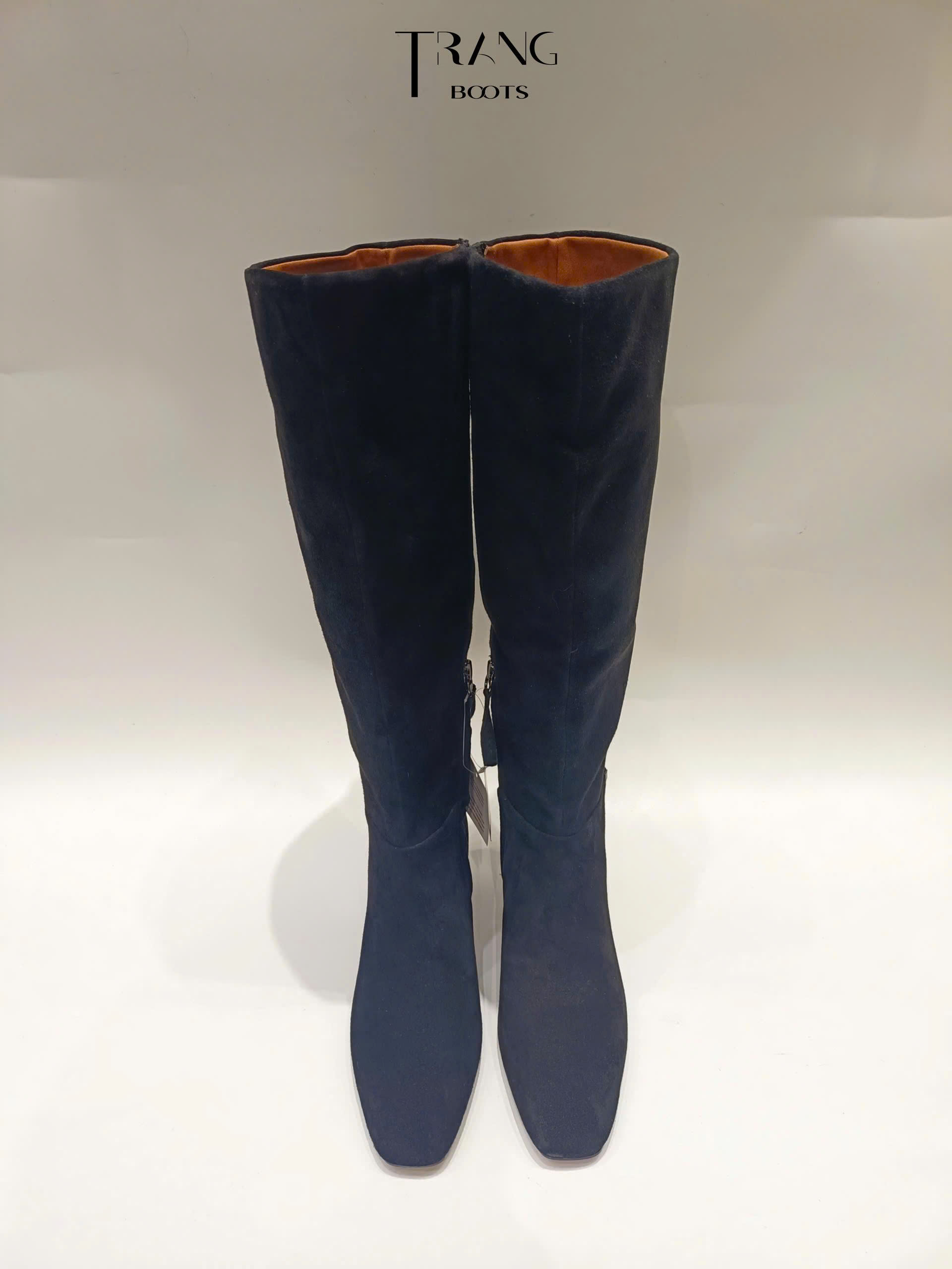FRANCO SARCO TIMMY KNEE HIGH BOOTS - BLACK SUEDE - BOOTS GỐI DA THẬT MŨI THON 6CM