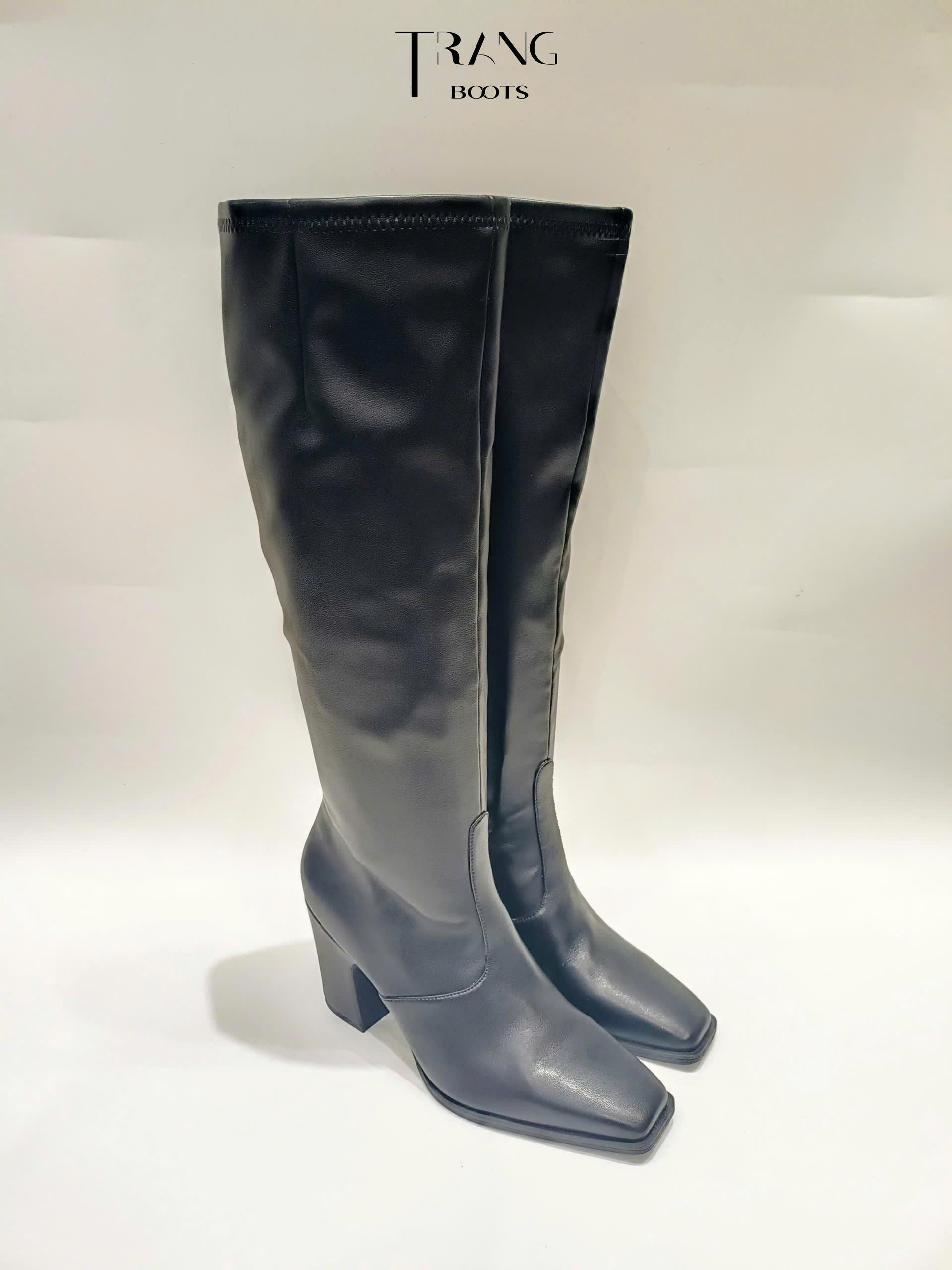 KNEE BOOTS FRANCO SARTO MŨI VUÔNG GÓT TRỤ 8CM