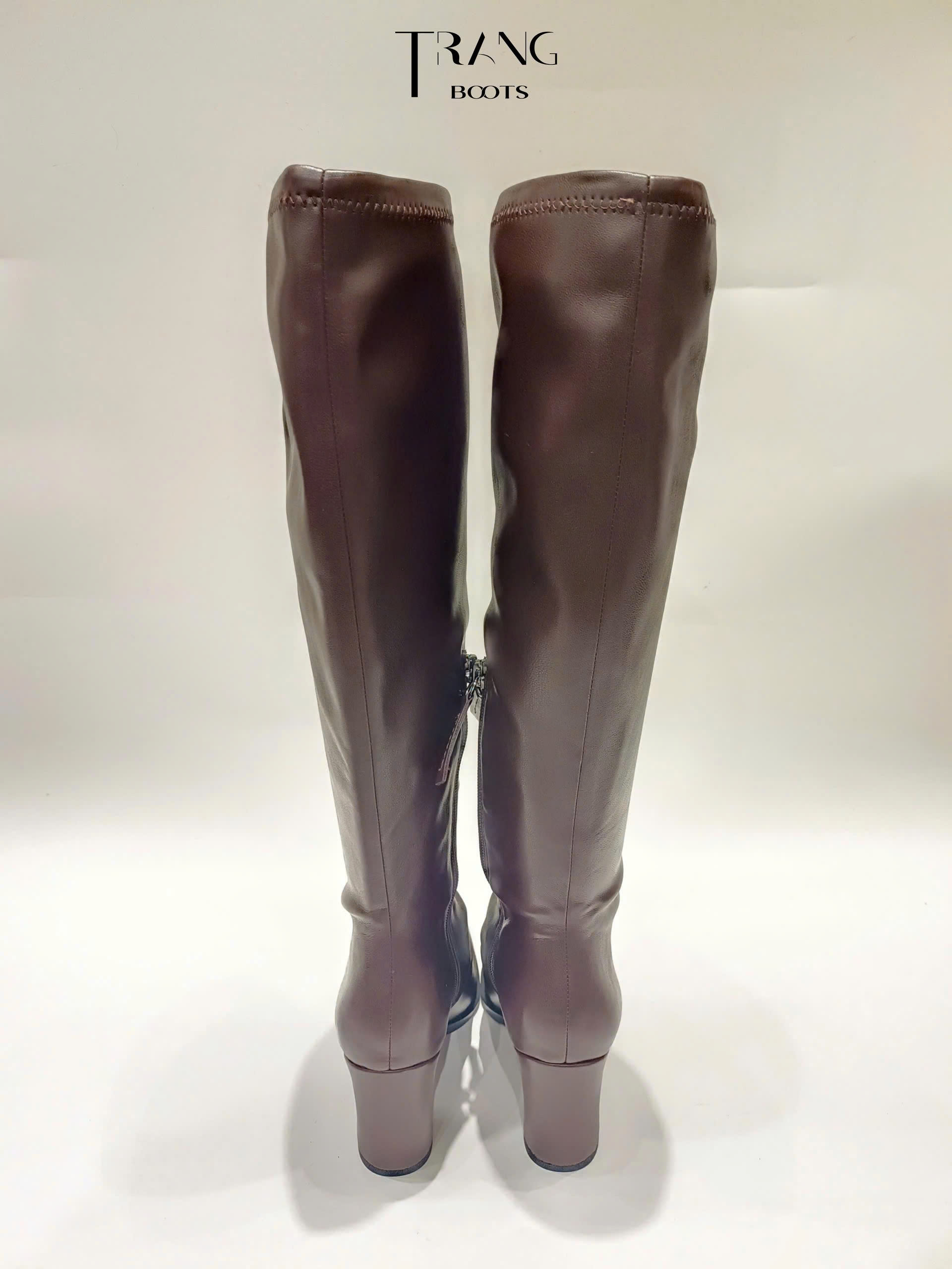 KNEE BOOTS FRANCO SARTO MŨI VUÔNG GÓT TRỤ 8CM