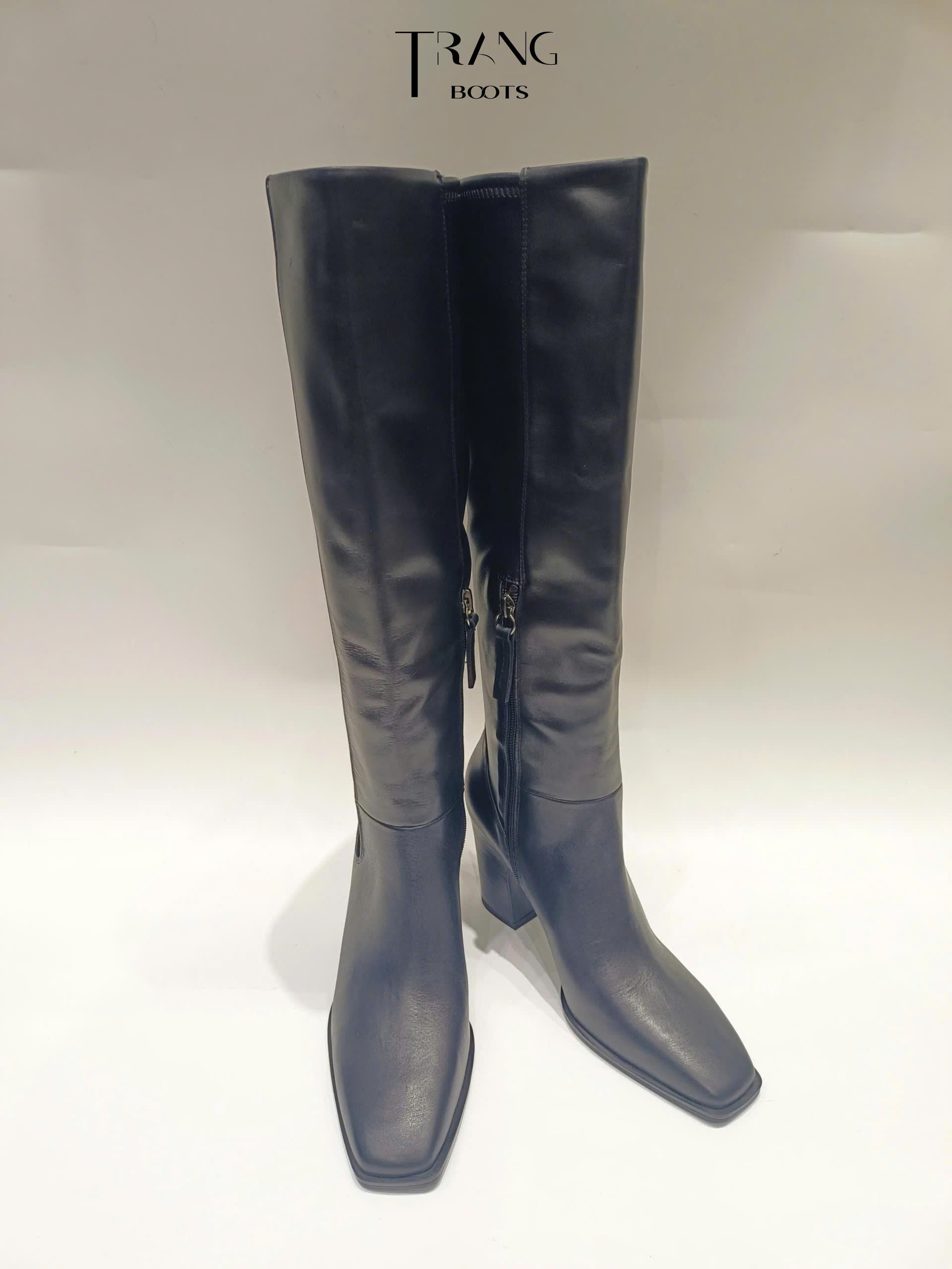 FRANCO SARTO JONIE WIDE CALF KNEE HIGH BOOTS - BOOTS GỐI MŨI VUÔNG GÓT TRỤ 8CM
