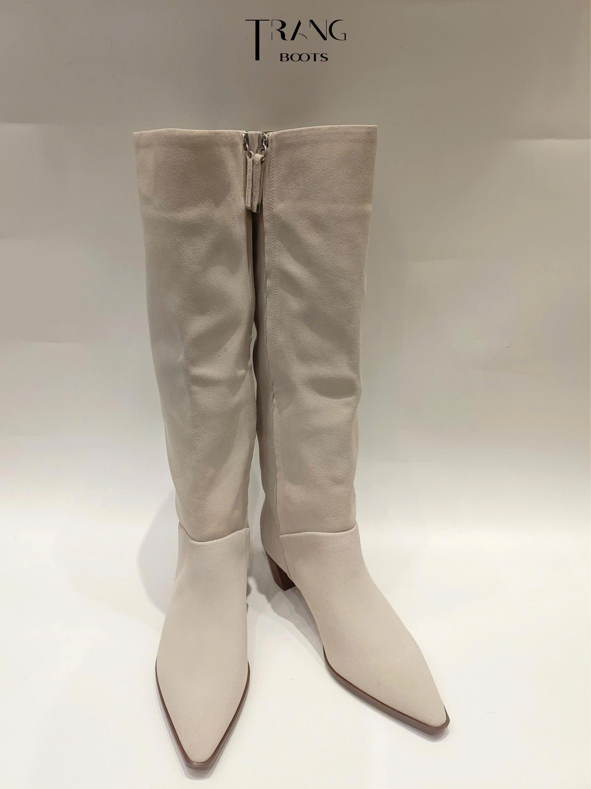 FRANCO SARTO GENEVIEVE KNEE HIGH BOOTS WOMEN - IVORY - BOOTS GỐI ĐẾ THẤP