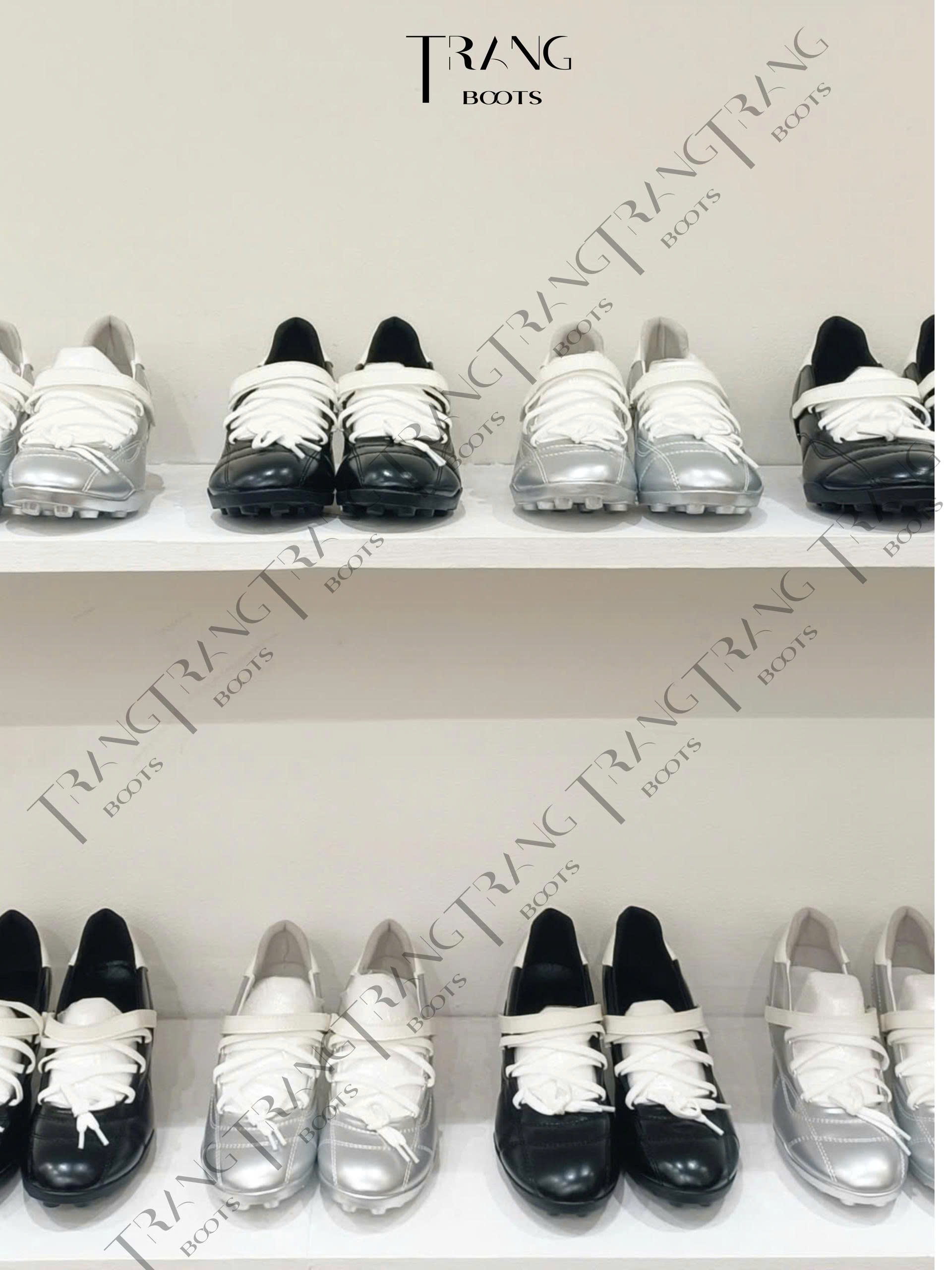 CARBON LINE - Élan Racing Muse Interstellar Series – Ballet bạc đính nơ, phong cách sporty chic, gót kitten heel thanh lịch, thiết kế độc đáo thời thượng.