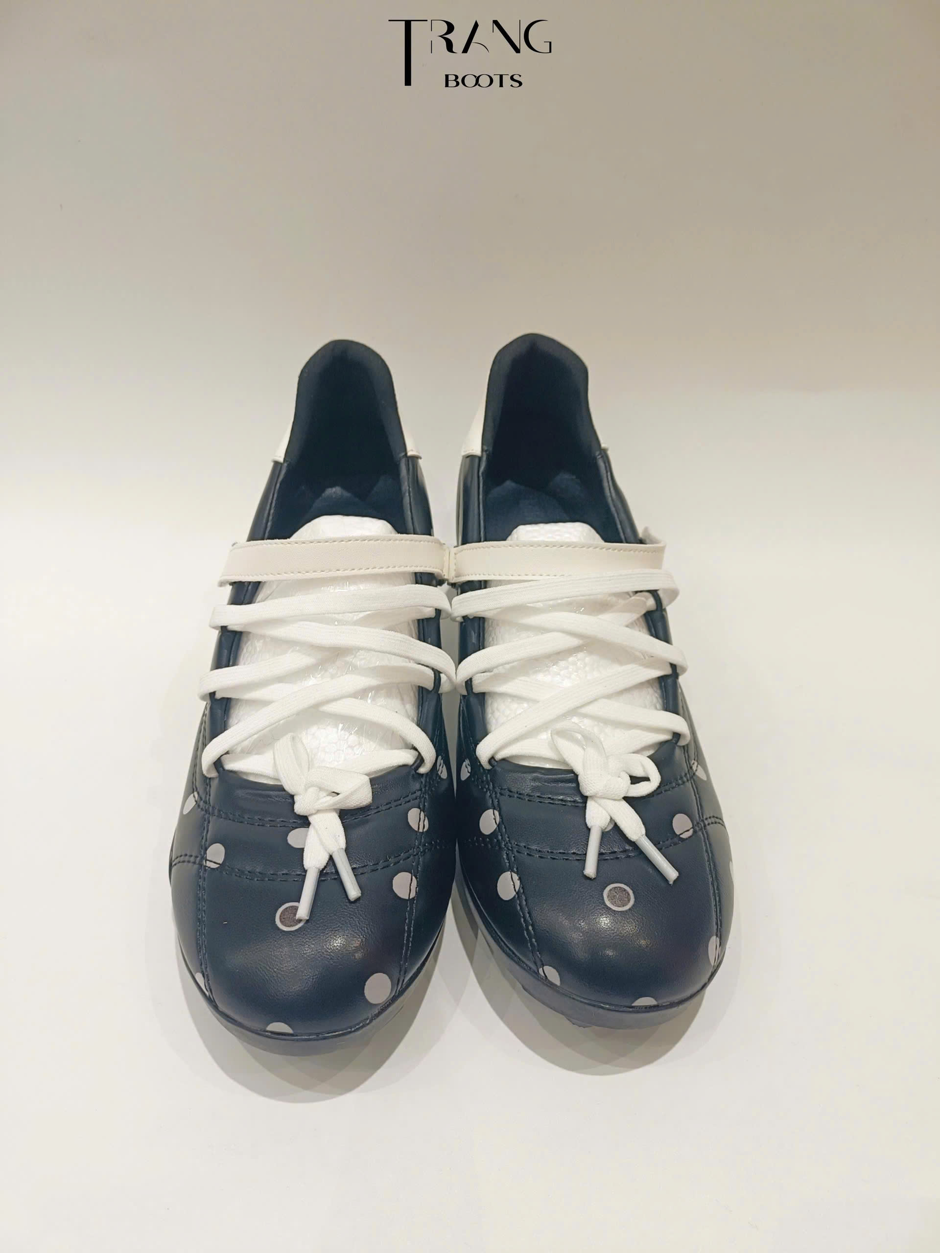 VELOCITY BOW - Élan Racing Muse Mary Jane chấm bi French chic – mũi tròn có quai, phong cách ballet trẻ trung, gót điêu khắc thời thượng.