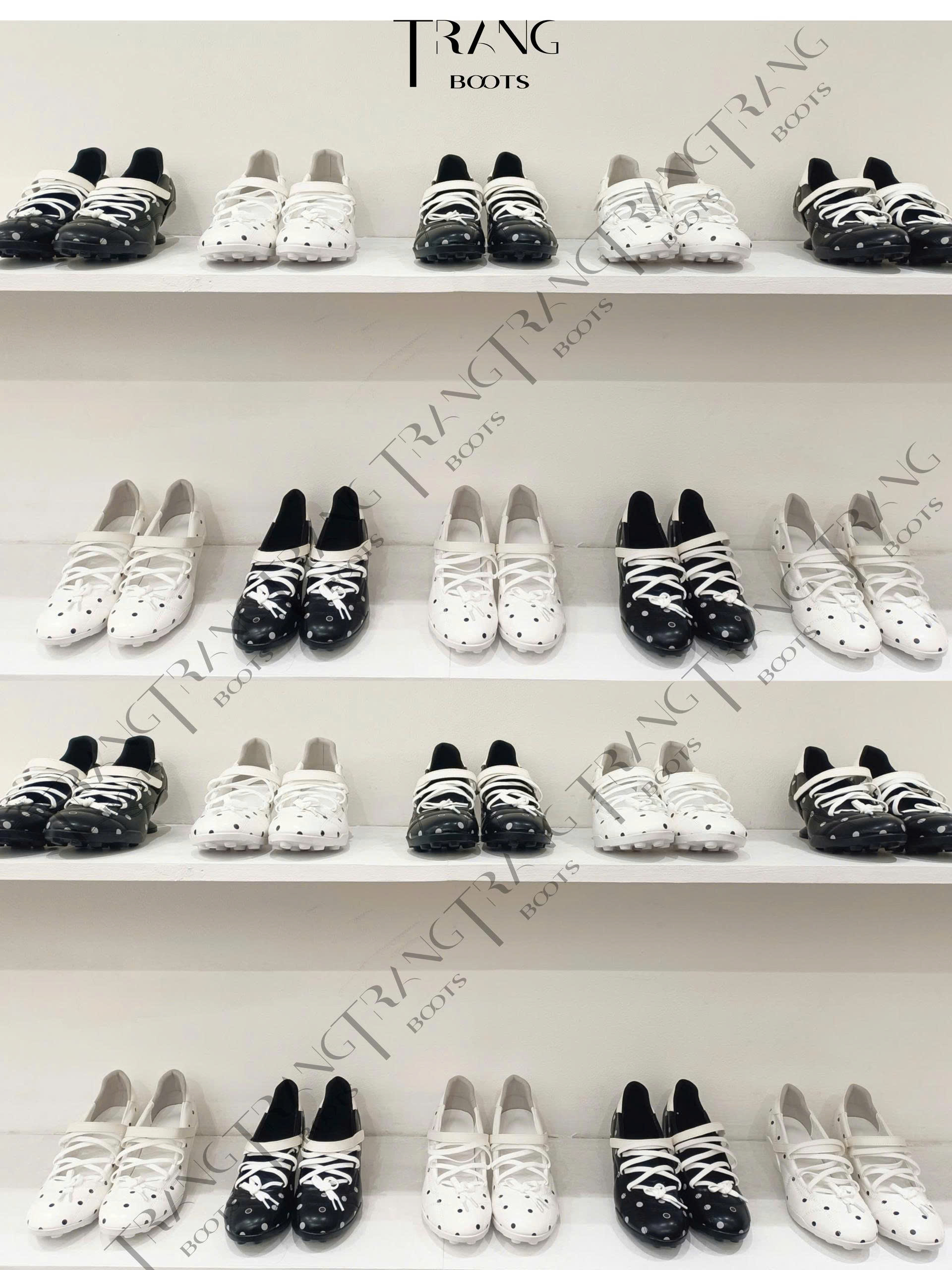 VELOCITY BOW - Élan Racing Muse Mary Jane chấm bi French chic – mũi tròn có quai, phong cách ballet trẻ trung, gót điêu khắc thời thượng.