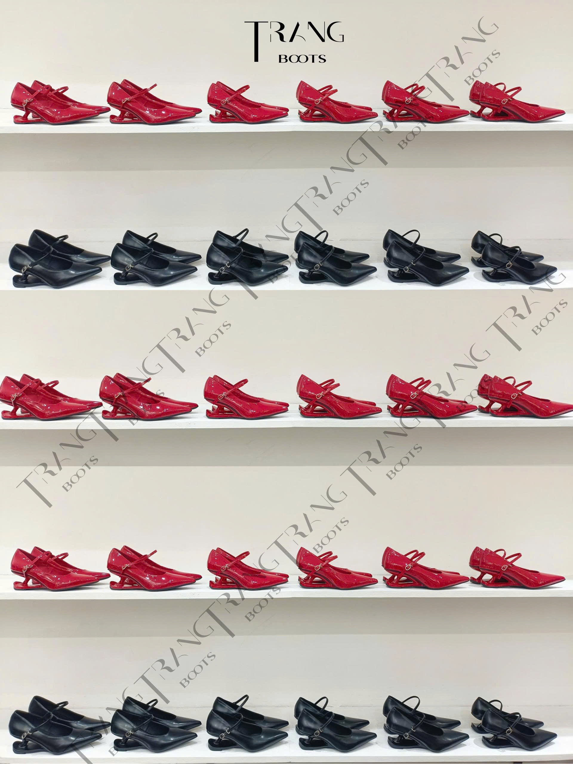 SILVER MIST- Élan Racing Muse Mary Jane mũi nhọn retro French chic – quai cài thanh mảnh, gót treo điêu khắc, form da cao cấp tôn dáng sang trọng.