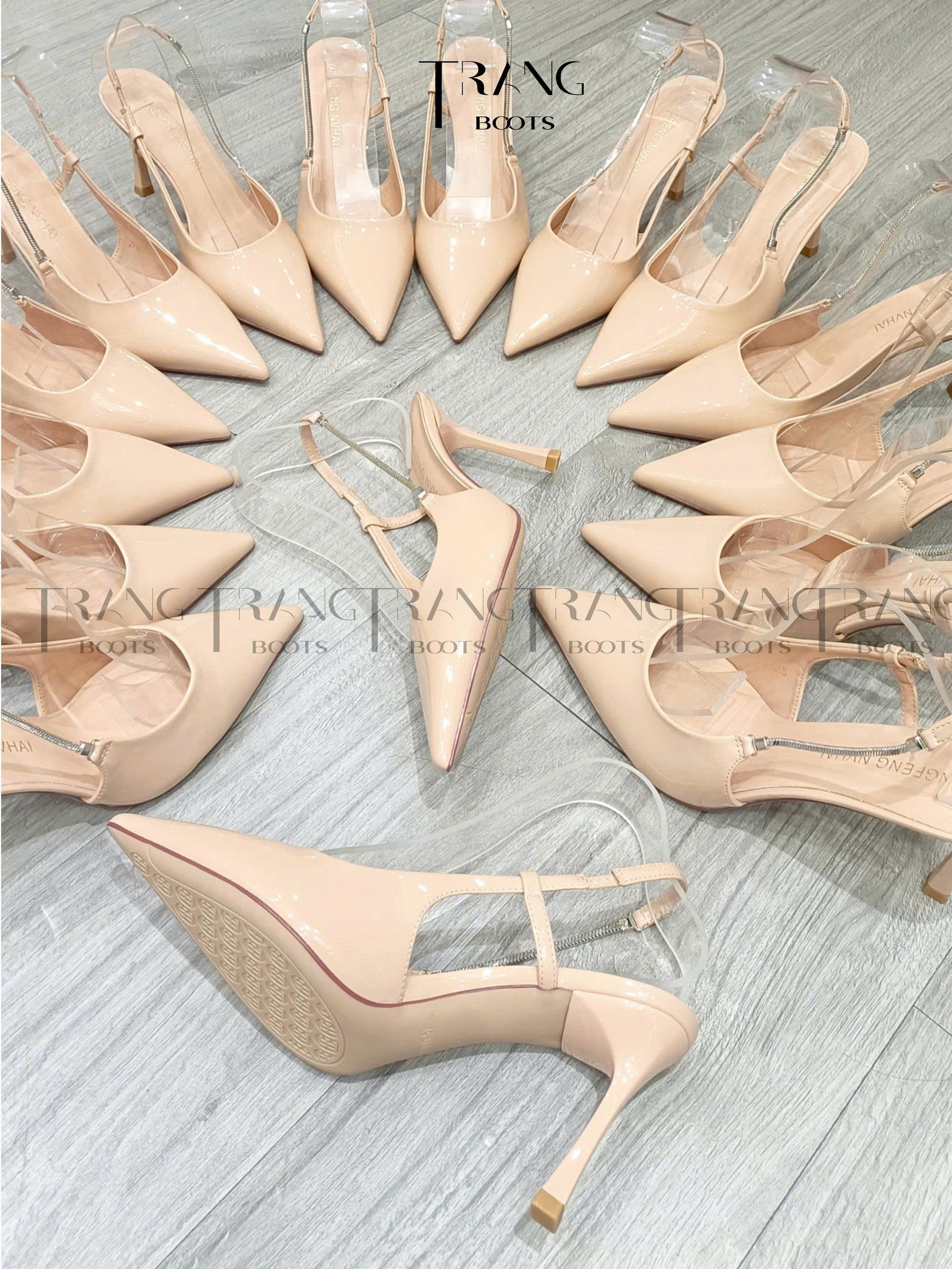 STILETTO- LADY ÉLAN Cao gót slingback mũi nhọn – stiletto tôn dáng, thiết kế French chic sang trọng
