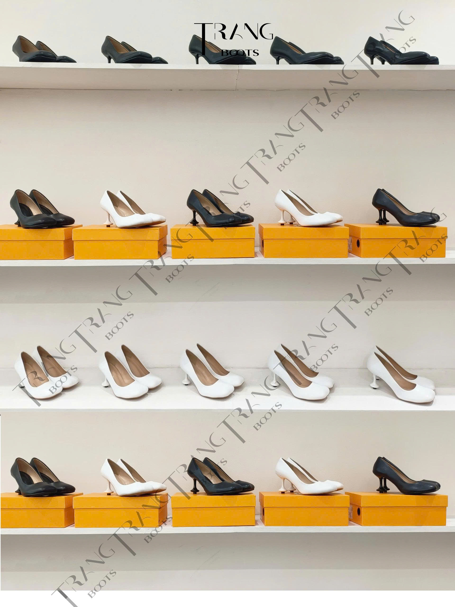 NOIR - LADY ÉLAN - Giày cao gót Mary Jane mũi tròn – thiết kế miệng nông thanh lịch