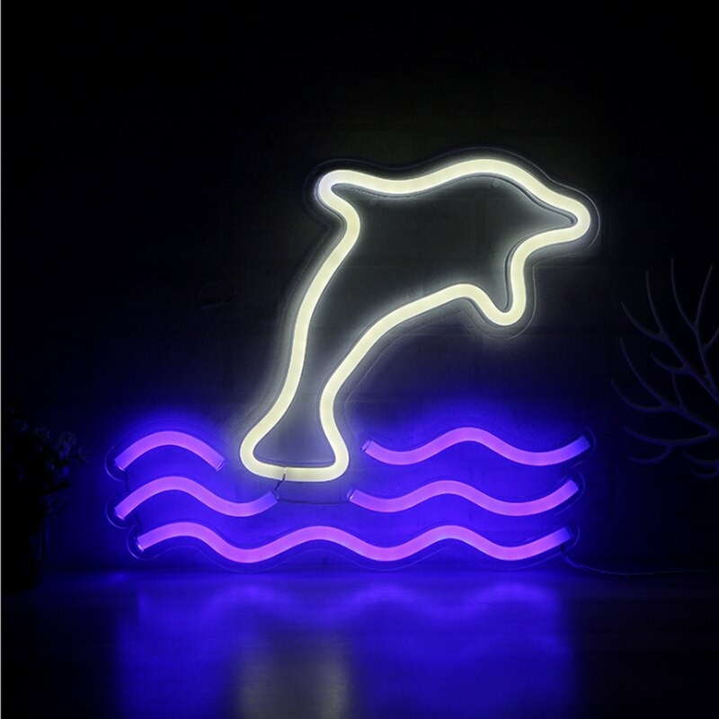 Đèn Trang Trí Led Neon Sign Cá Heo 