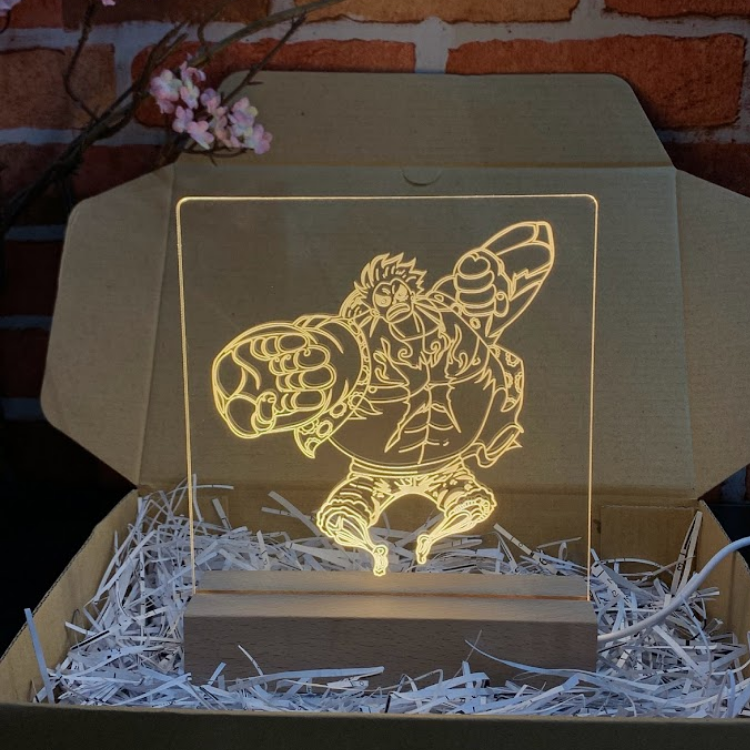 Đèn Led 3D One Piece -  Đèn Led 1 Màu Hình Nhân Vật Hoạt Hình, Đèn Ngủ Led 3d, Cảm Ứng , Điều Khiển Từ Xa 