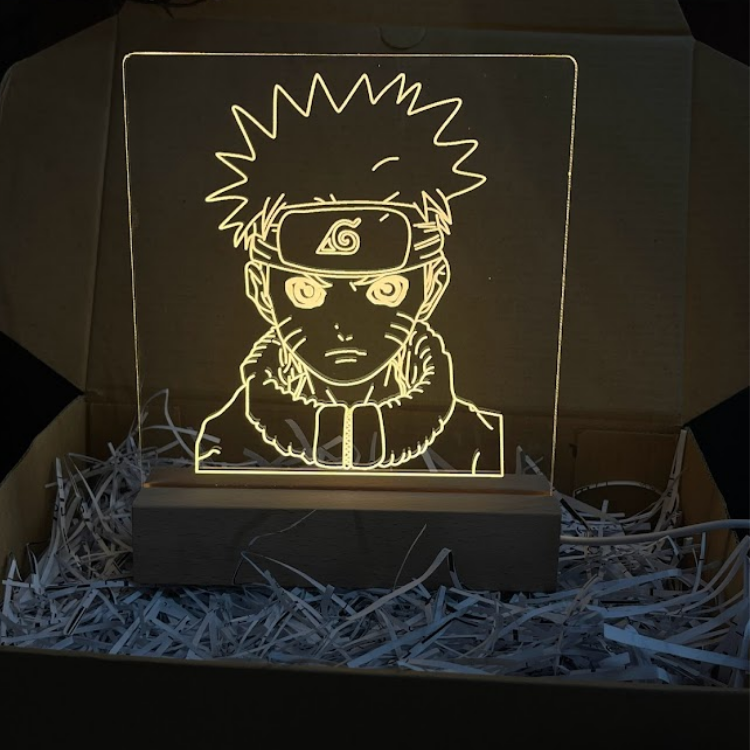 Đèn Led 3D Naruto  - Naruto, Đèn Led 1 Màu Hình Nhân Vật Hoạt Hình, Đèn Ngủ Led 3d, Cảm Ứng , Điều Khiển Từ Xa 
