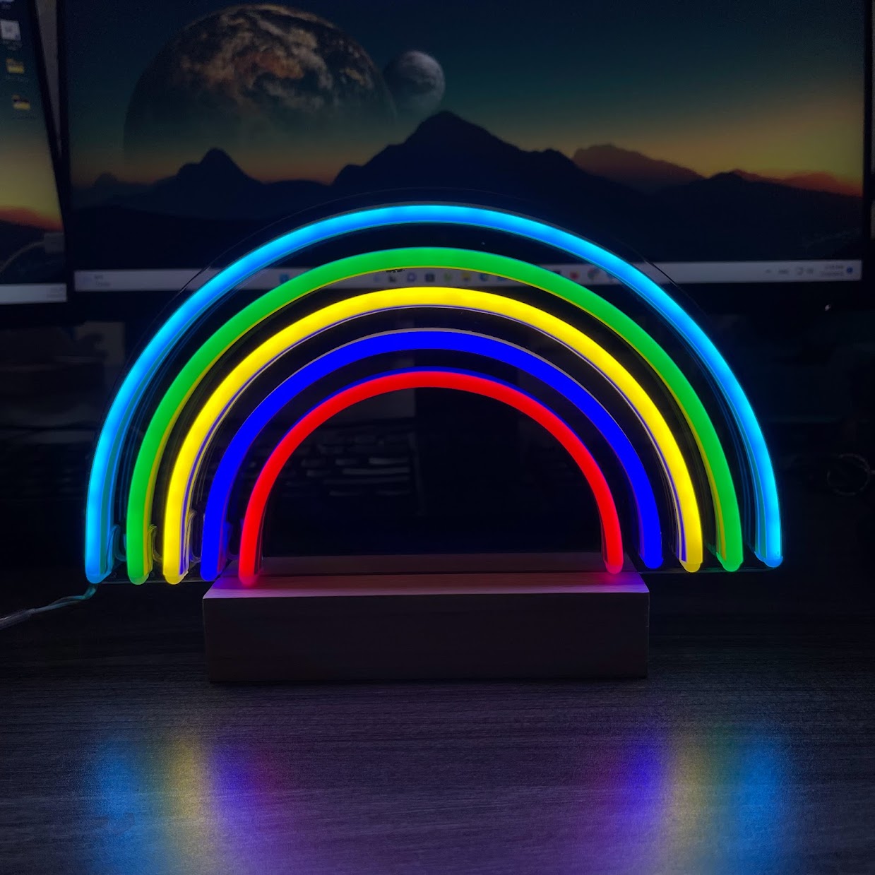 Đèn Trang Trí Led Neon Để Bàn Mẫu Cầu Vồng 