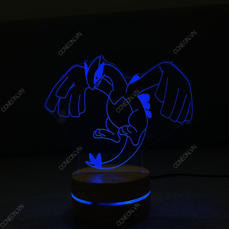 Đèn Led 3D để bàn LUGIA V1 - Đèn Led 3D để bàn Pokemon 
