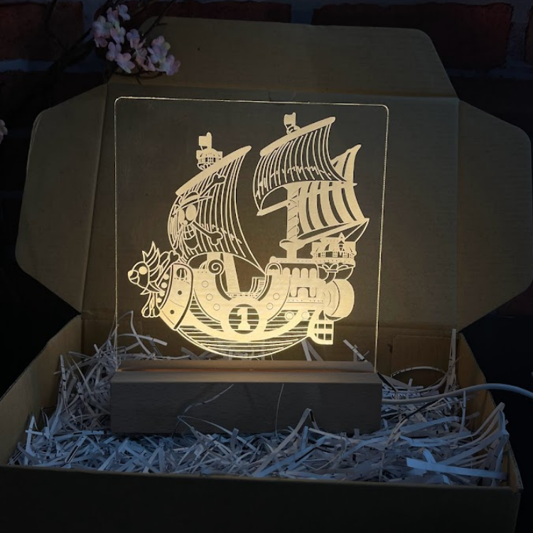 Đèn Led 3D One Piece -  Đèn Led 1 Màu Hình Nhân Vật Hoạt Hình, Đèn Ngủ Led 3d, Cảm Ứng , Điều Khiển Từ Xa 