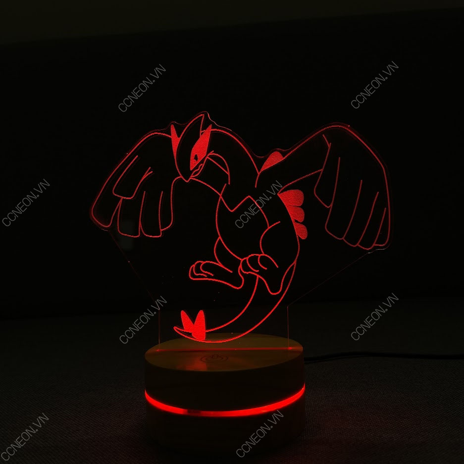 Đèn Led 3D để bàn LUGIA V1 - Đèn Led 3D để bàn Pokemon 