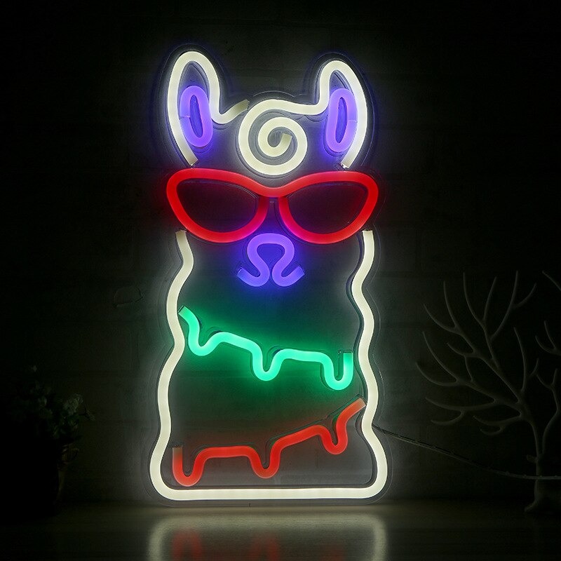 Đèn Trang Trí Led Neon Sign Lạc Đà Alpaca 