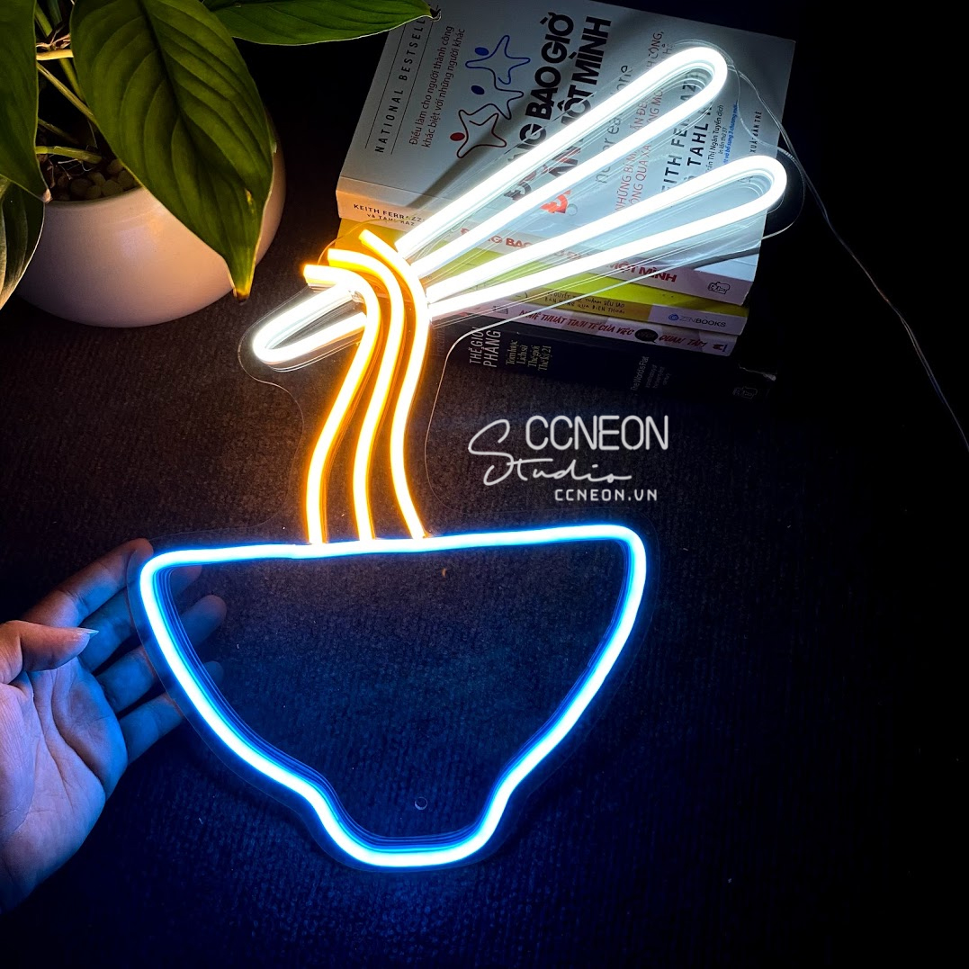 Đèn Trang Trí Phòng Led Neon Sign Theo Yêu Cầu - Đèn Led Neon Sign Hình Bát Mỳ 