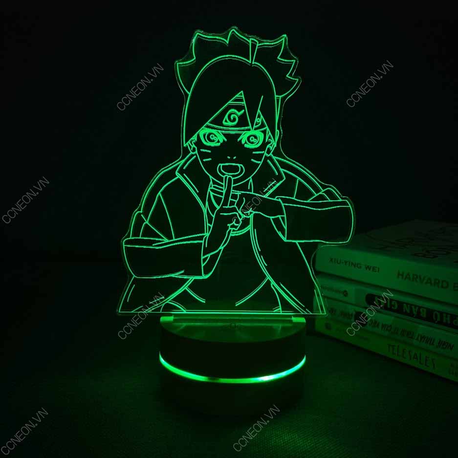 Đèn Led 3D Boruto - Naruto, Đèn Led 16 Màu Hình Nhân Vật Hoạt Hình, Đèn Ngủ Led 3d, Cảm Ứng , Điều Khiển Từ Xa 