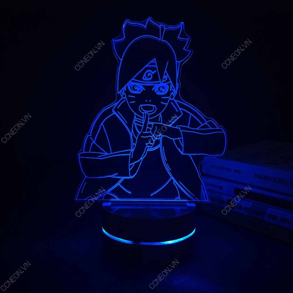 Đèn Led 3D Boruto - Naruto, Đèn Led 16 Màu Hình Nhân Vật Hoạt Hình, Đèn Ngủ Led 3d, Cảm Ứng , Điều Khiển Từ Xa 