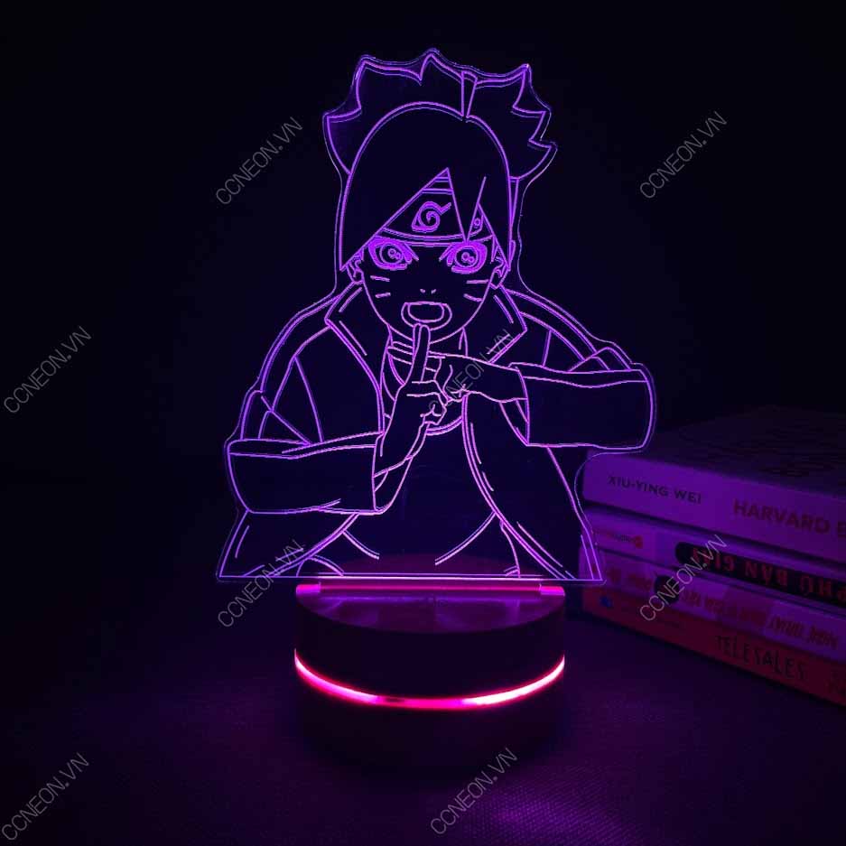 Đèn Led 3D Boruto - Naruto, Đèn Led 16 Màu Hình Nhân Vật Hoạt Hình, Đèn Ngủ Led 3d, Cảm Ứng , Điều Khiển Từ Xa 