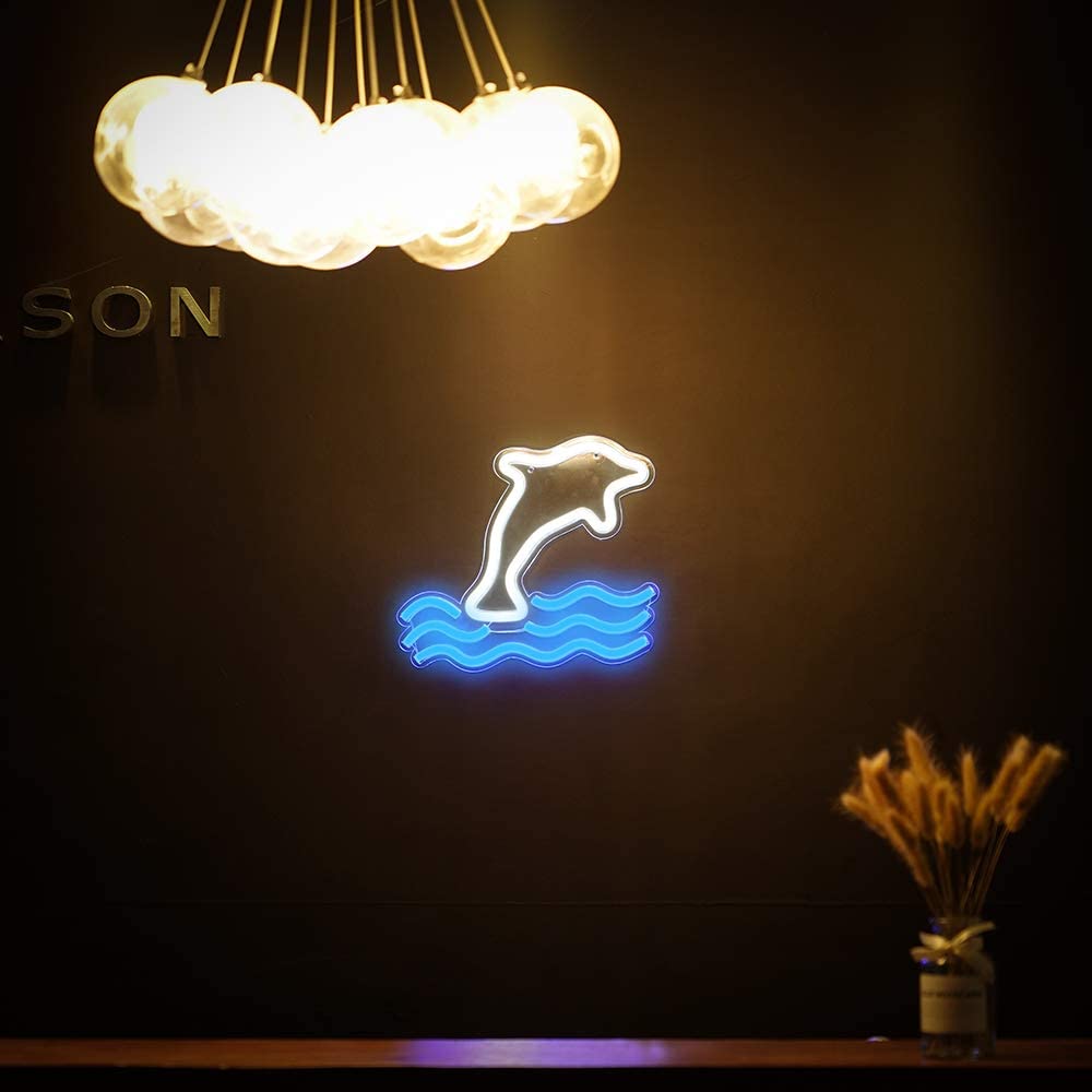 Đèn Led Neon Trang Trí Phòng Hình Cá Heo 