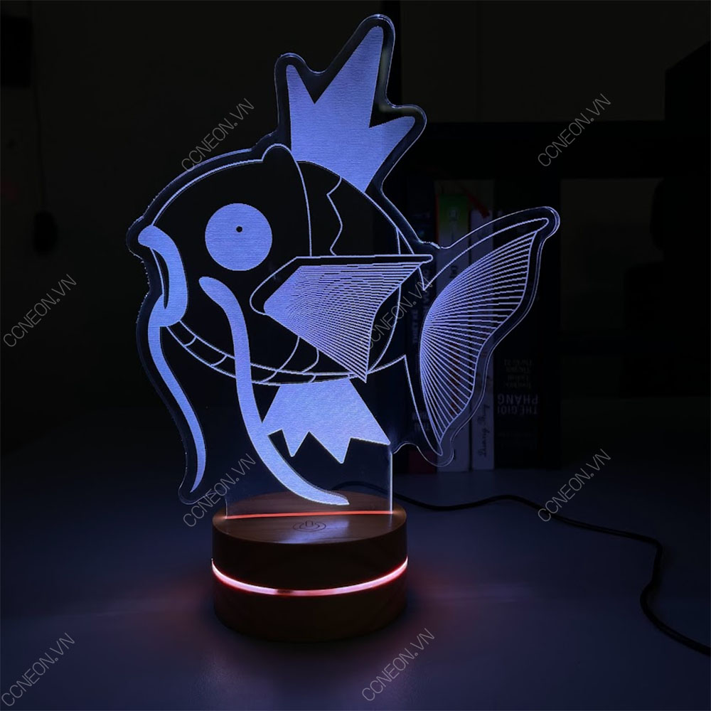Đèn Led 3D Pokemon - Đèn Led 16 Màu Hình Nhân Vật Hoạt Hình, Đèn Ngủ Led 3d, Cảm Ứng , Điều Khiển Từ Xa 