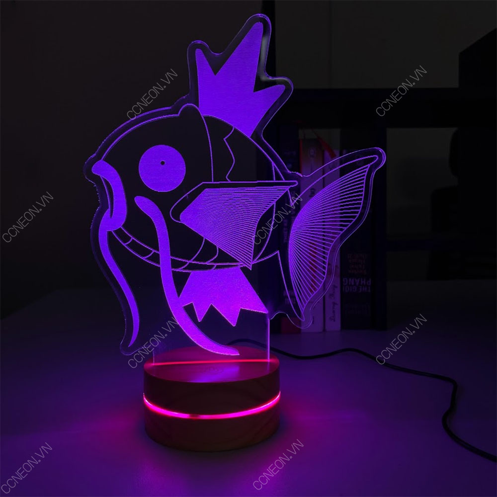 Đèn Led 3D Pokemon - Đèn Led 16 Màu Hình Nhân Vật Hoạt Hình, Đèn Ngủ Led 3d, Cảm Ứng , Điều Khiển Từ Xa 