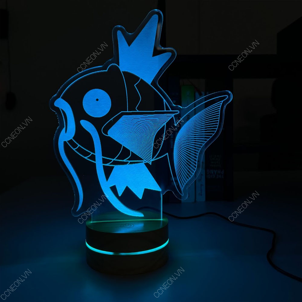 Đèn Led 3D Pokemon - Đèn Led 16 Màu Hình Nhân Vật Hoạt Hình, Đèn Ngủ Led 3d, Cảm Ứng , Điều Khiển Từ Xa 