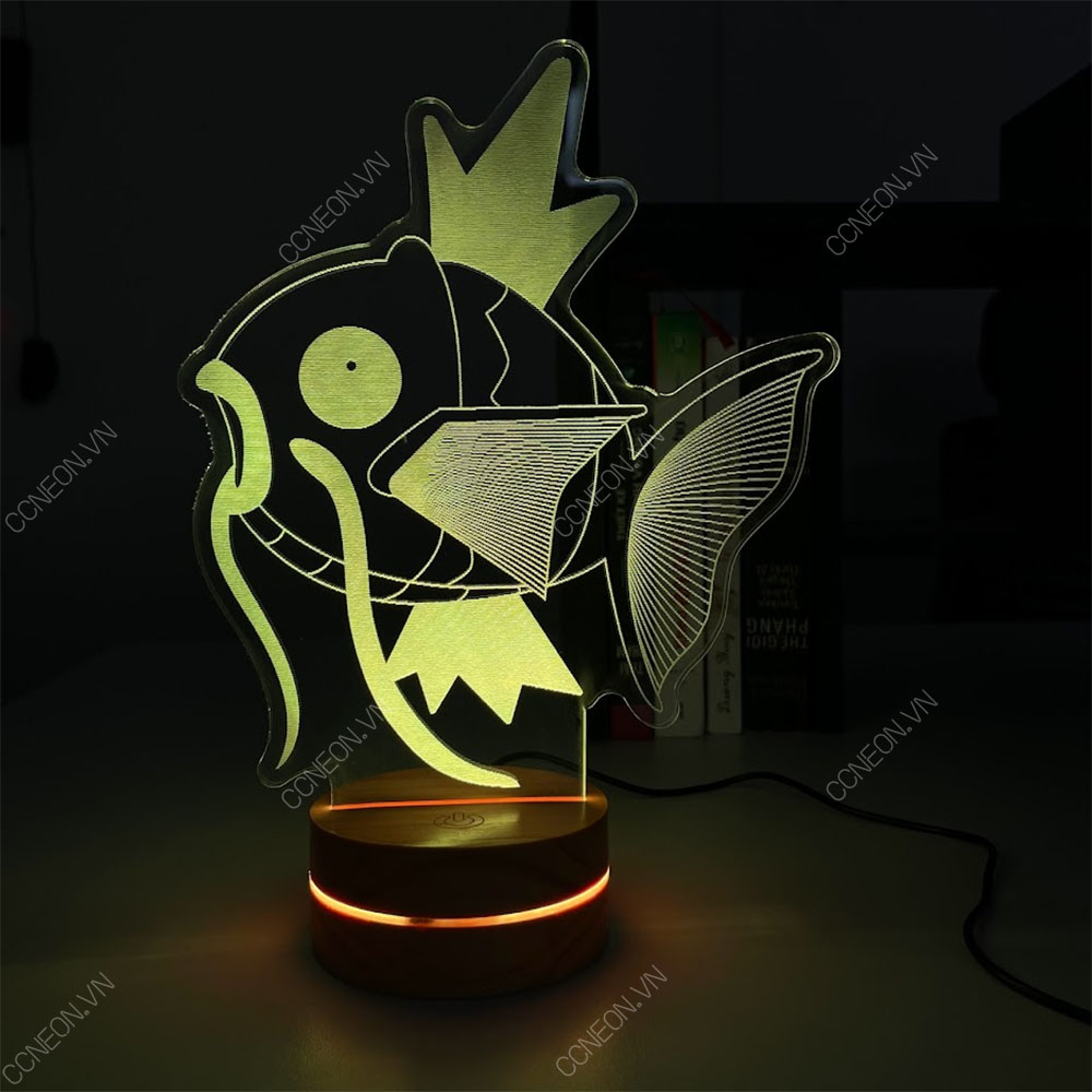 Đèn Led 3D Pokemon - Đèn Led 16 Màu Hình Nhân Vật Hoạt Hình, Đèn Ngủ Led 3d, Cảm Ứng , Điều Khiển Từ Xa 